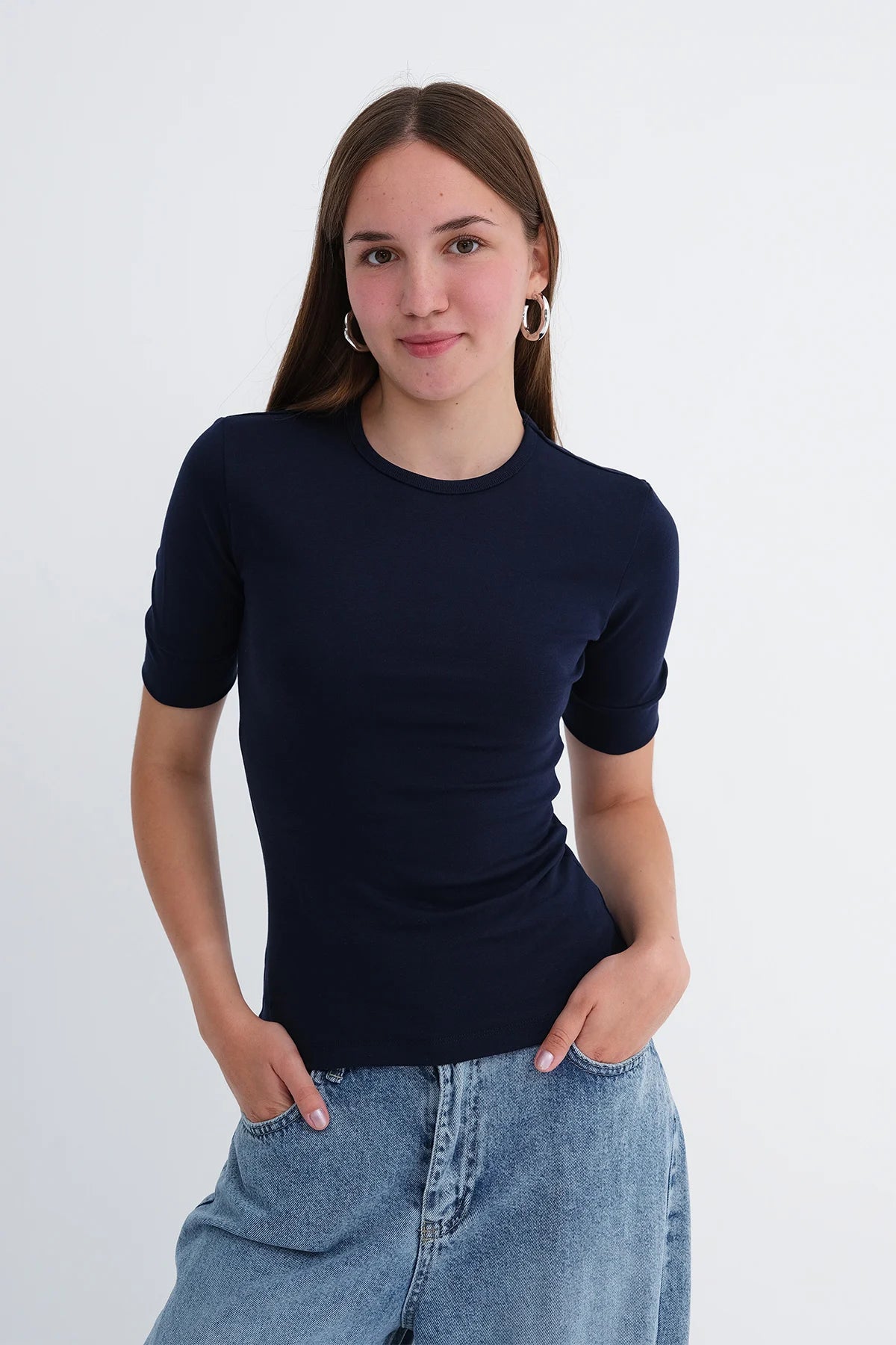 Night-Blue_Crew-Neck-T-shirt-addax