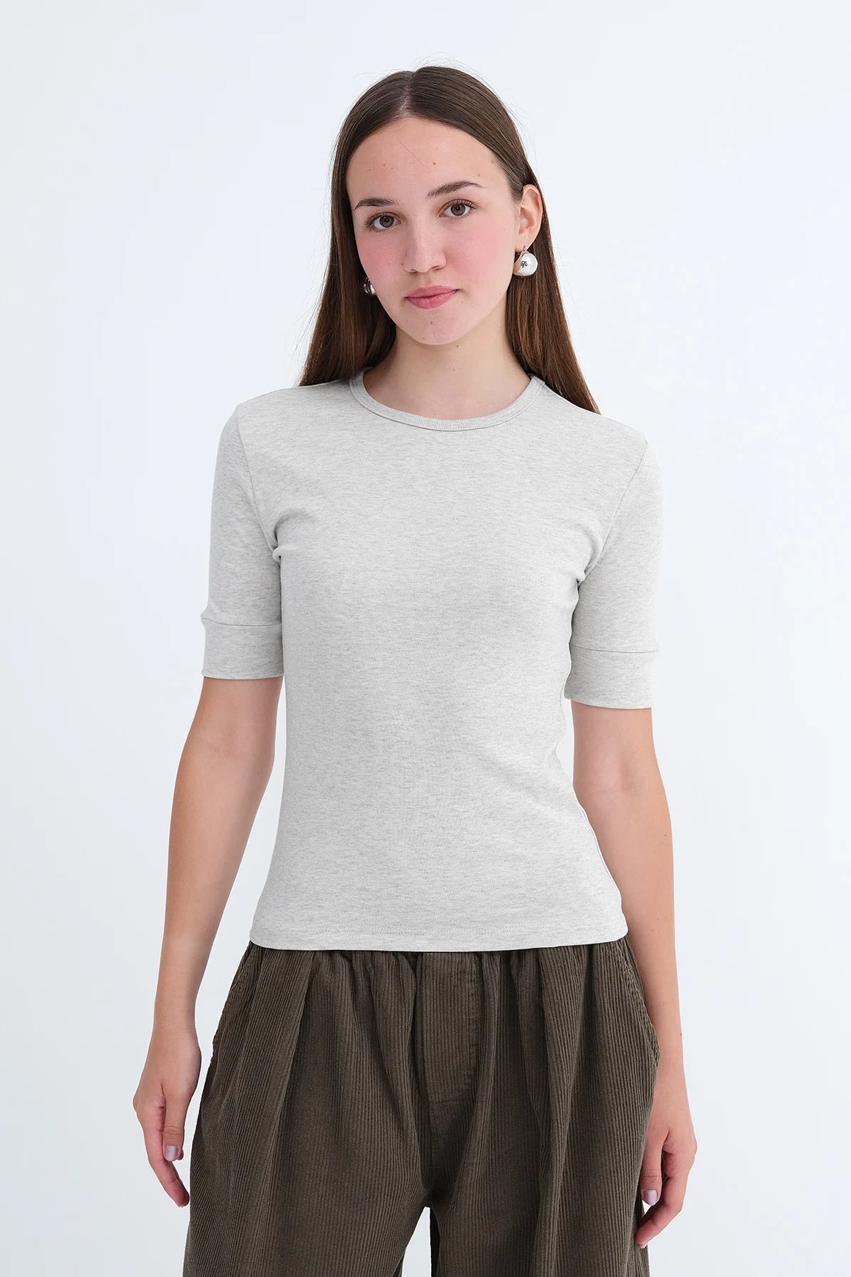 Grey-Melange_Crew-Neck-T-shirt-addax