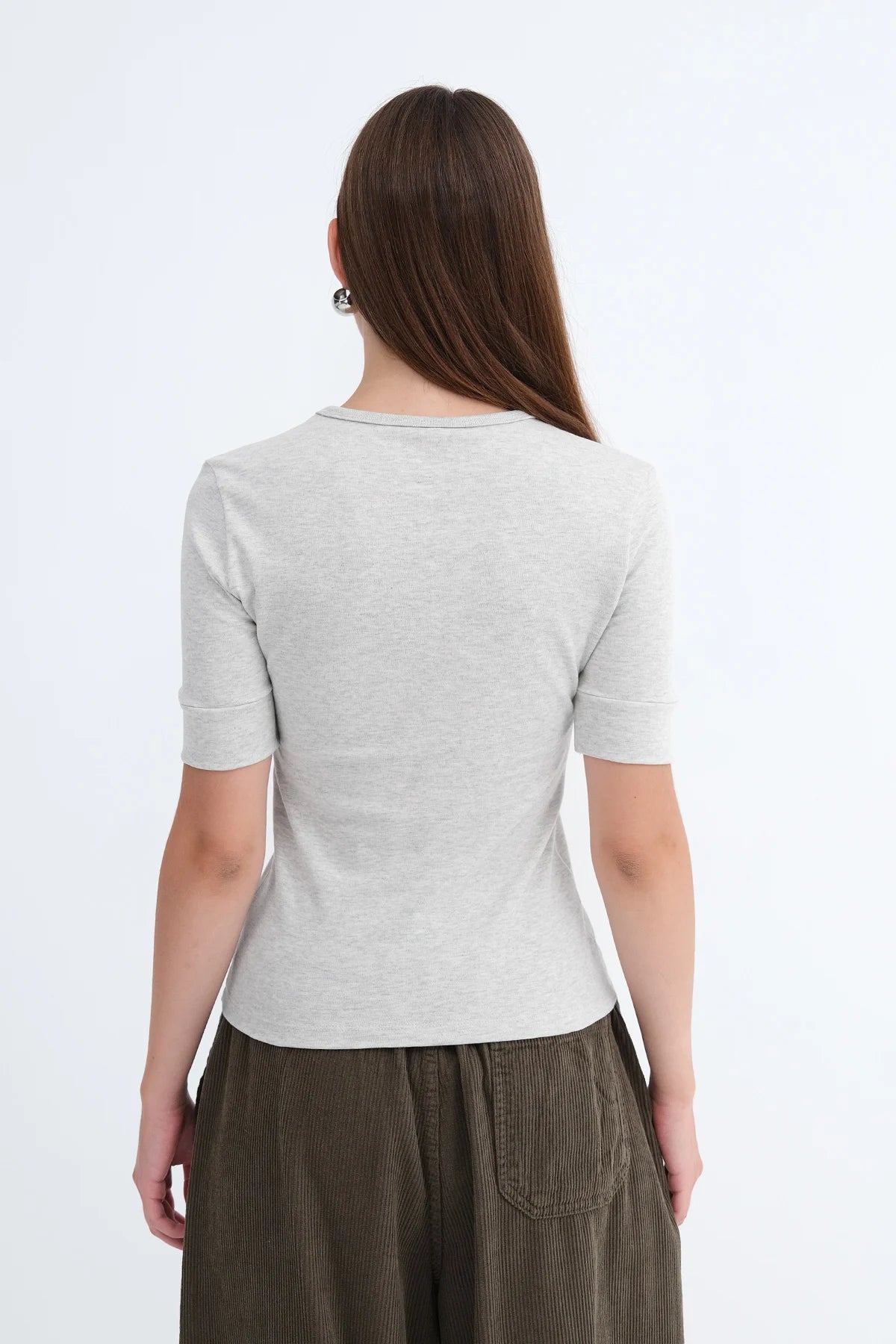 Grey-Melange_Crew-Neck-T-shirt-addax