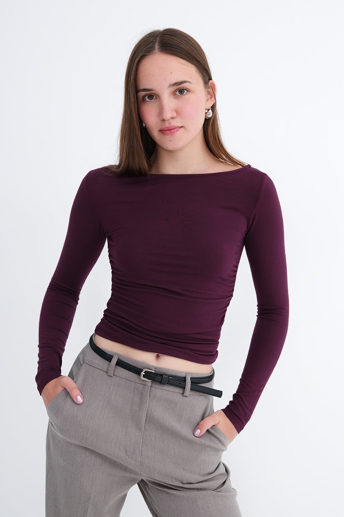Gardenia_Boat-Neck-Ruched-Blouse-addax