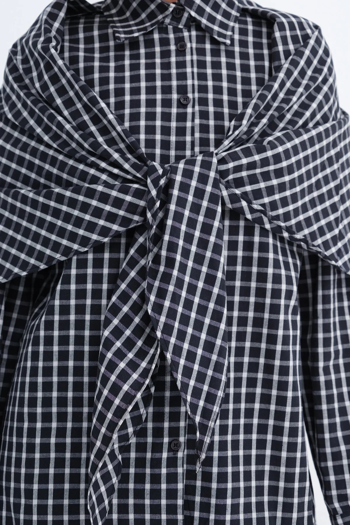 Dark-Night-Blue_Scarf-Detail-Checked-Shirt-addax