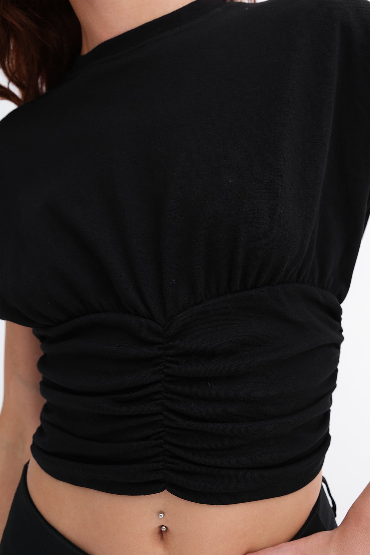 Black_Ruched-Shoulder-Pad-Blouse-addax