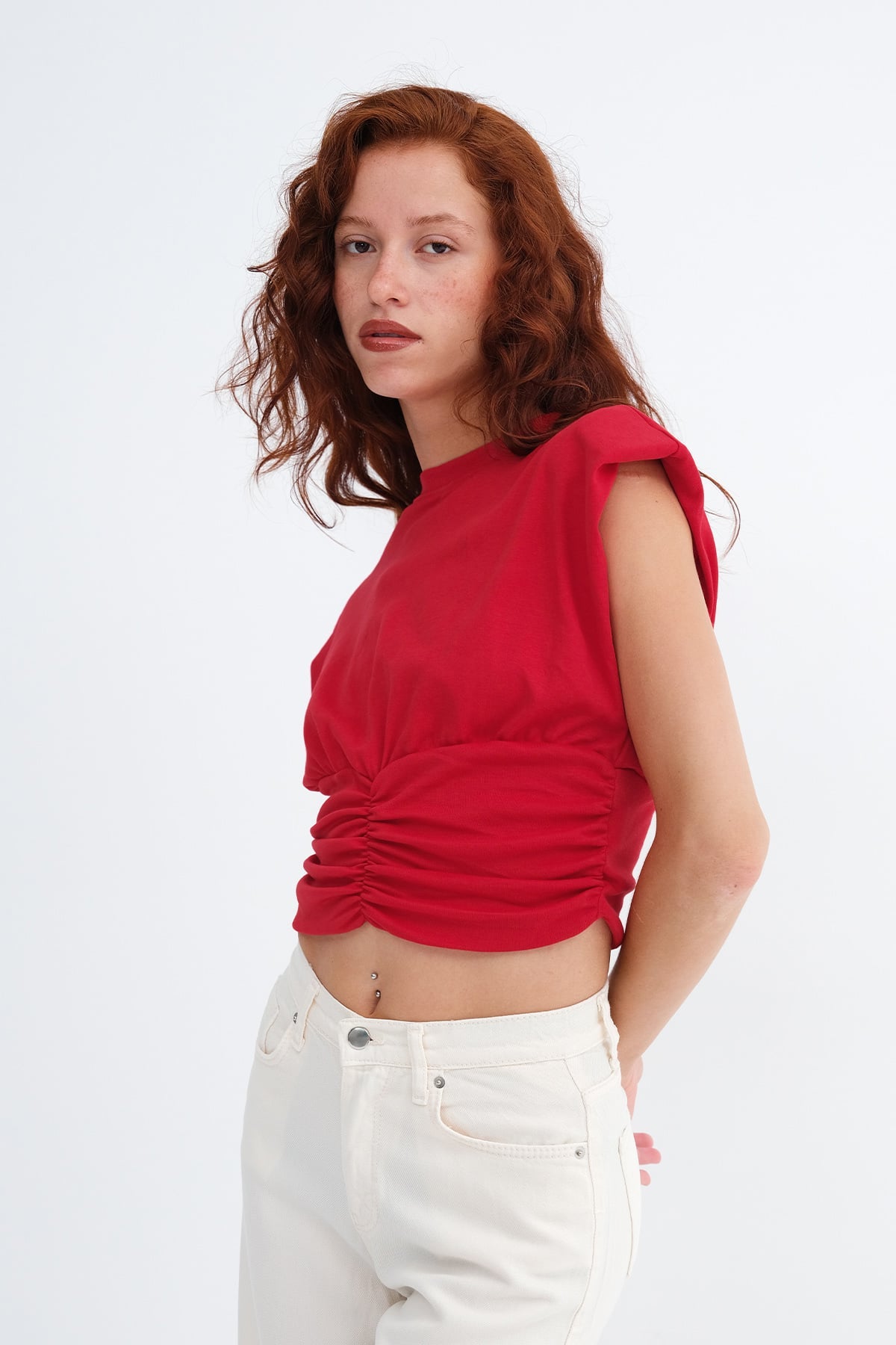Red_Ruched-Shoulder-Pad-Blouse-addax