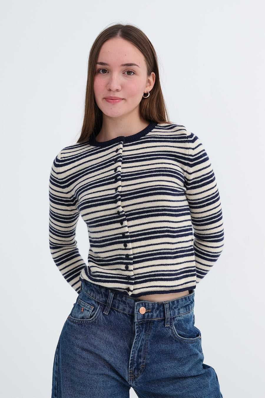 Night-Blue---Ecru_Striped-Knit-Cardigan-addax
