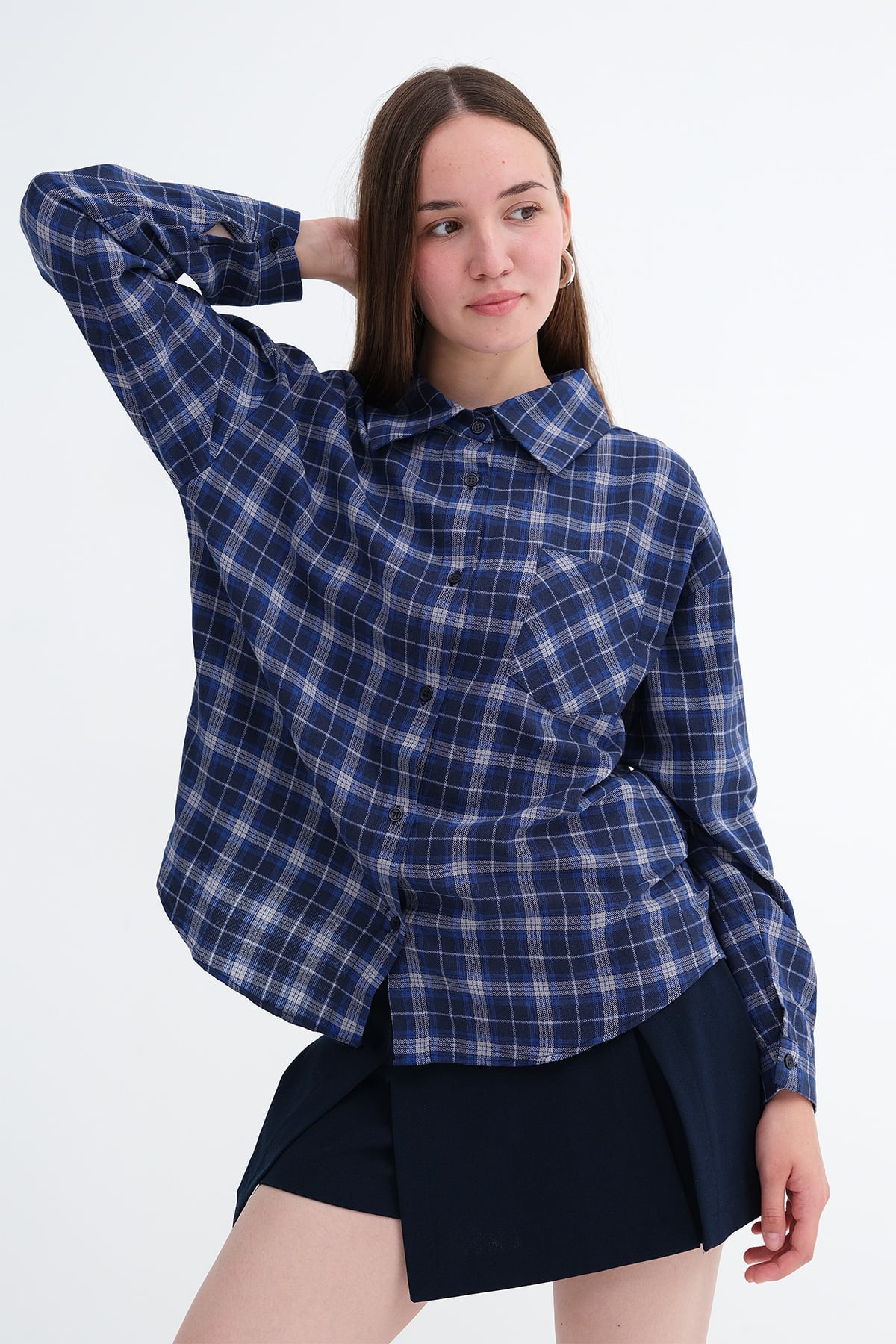 Dark-Night-Blue_Checkered-Shirt-addax