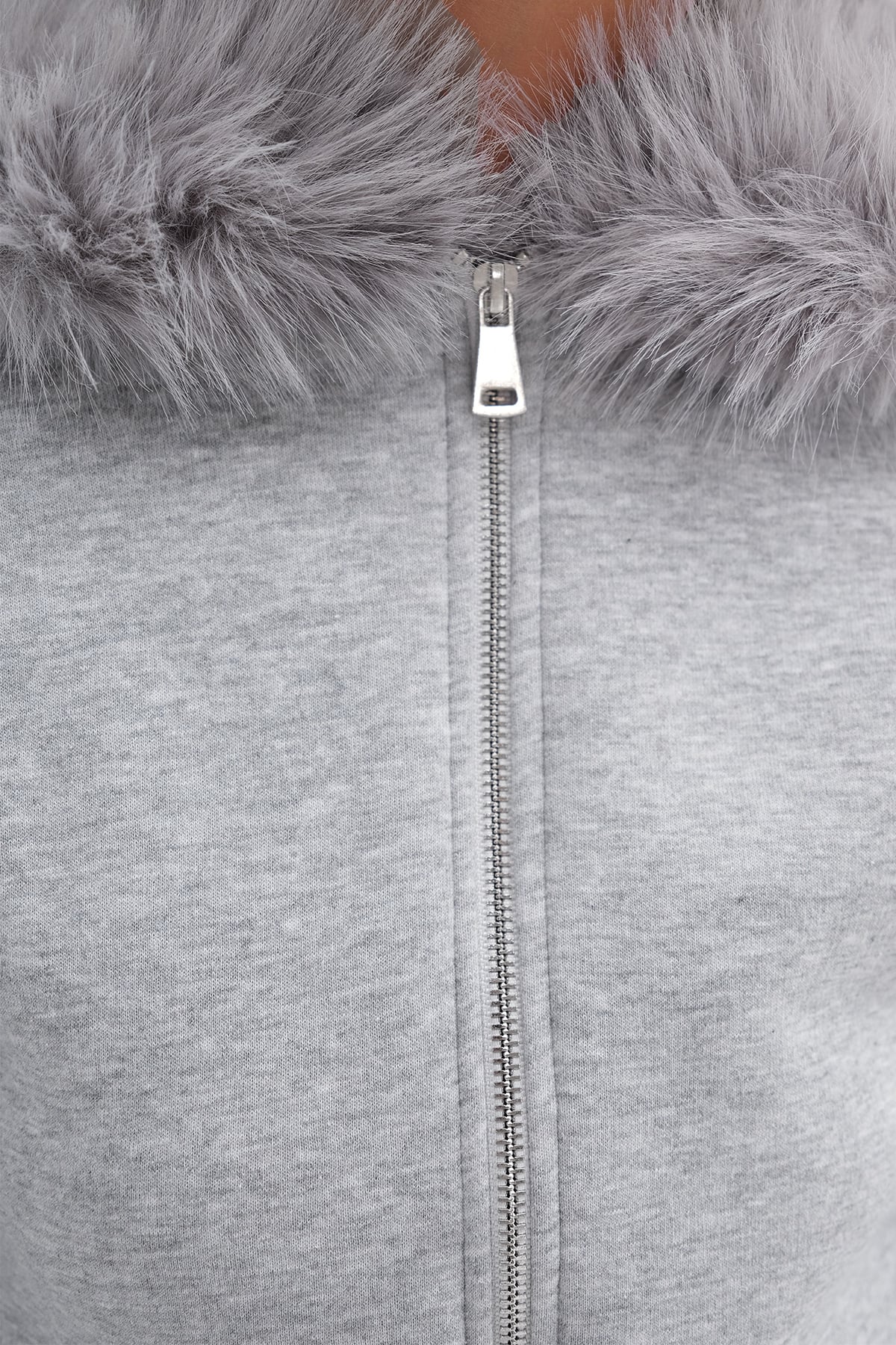 Grey-Melange_Brushed-Fur-Lined-Cardigan-addax