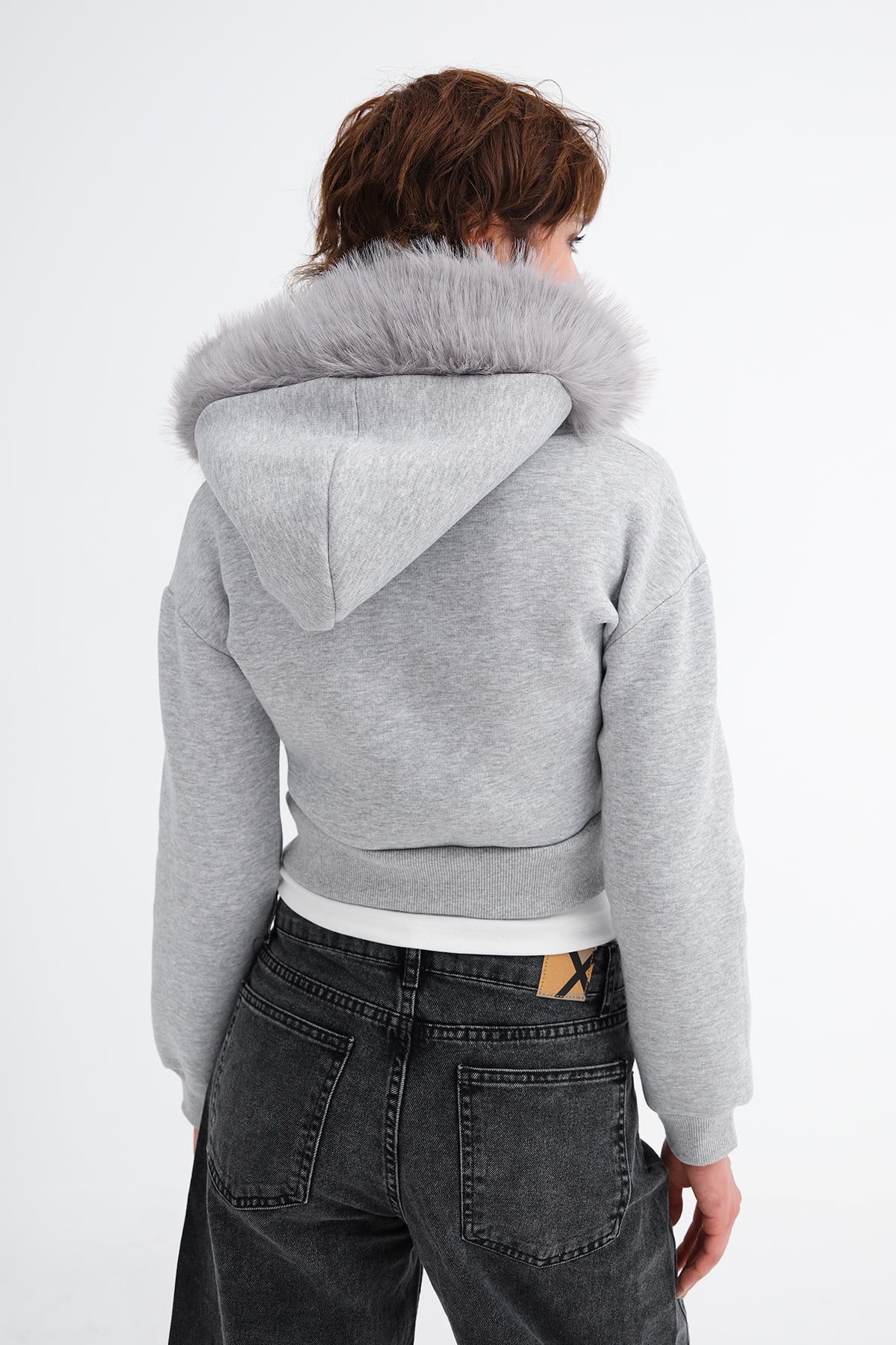 Grey-Melange_Brushed-Fur-Lined-Cardigan-addax