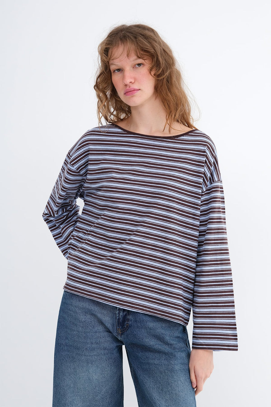 Brown---Blue_Striped-Long-Sleeve-T-shirt-addax