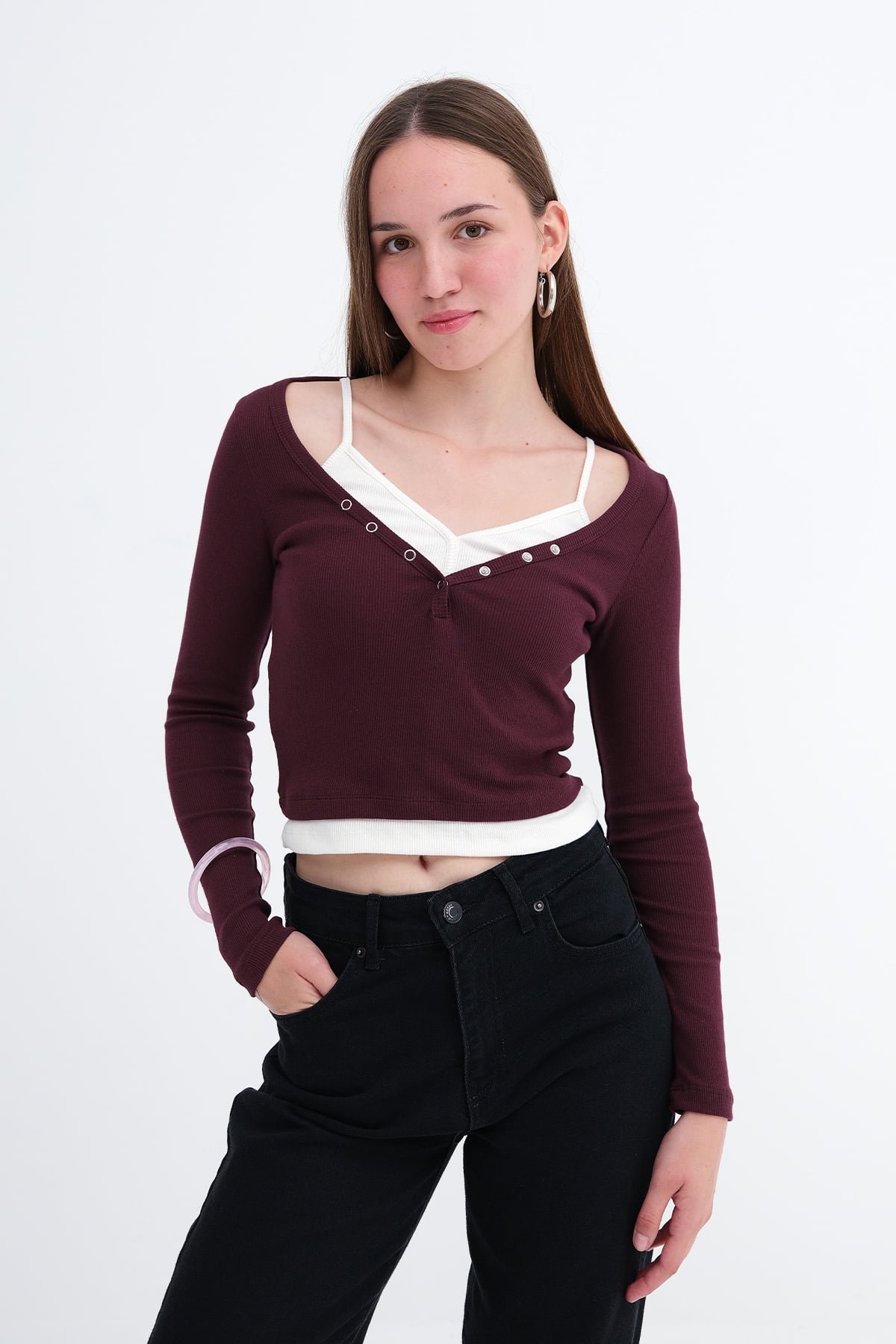 Burgundy_Tank-Top-Detail-Ribbed-Blouse-addax