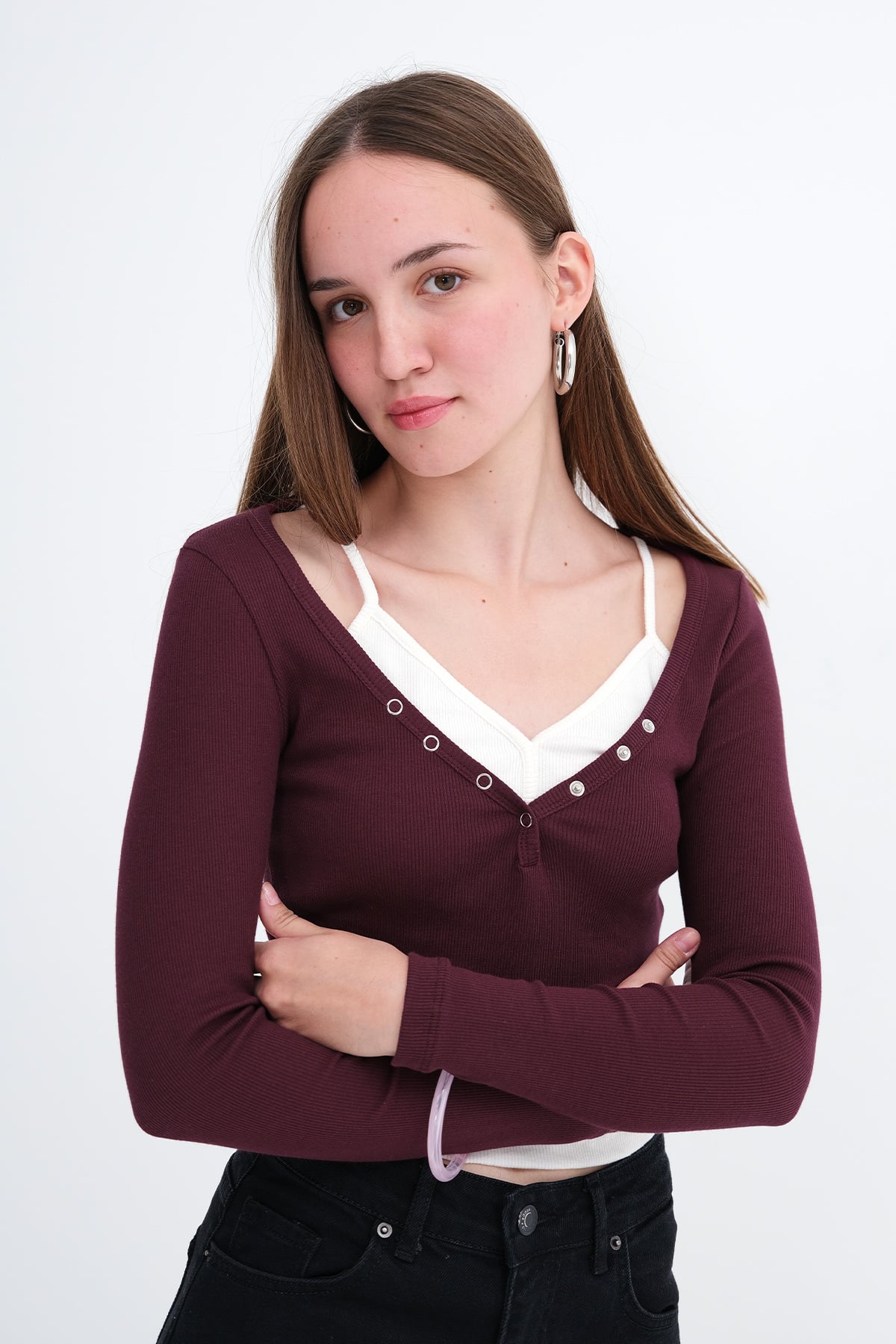 Burgundy_Tank-Top-Detail-Ribbed-Blouse-addax