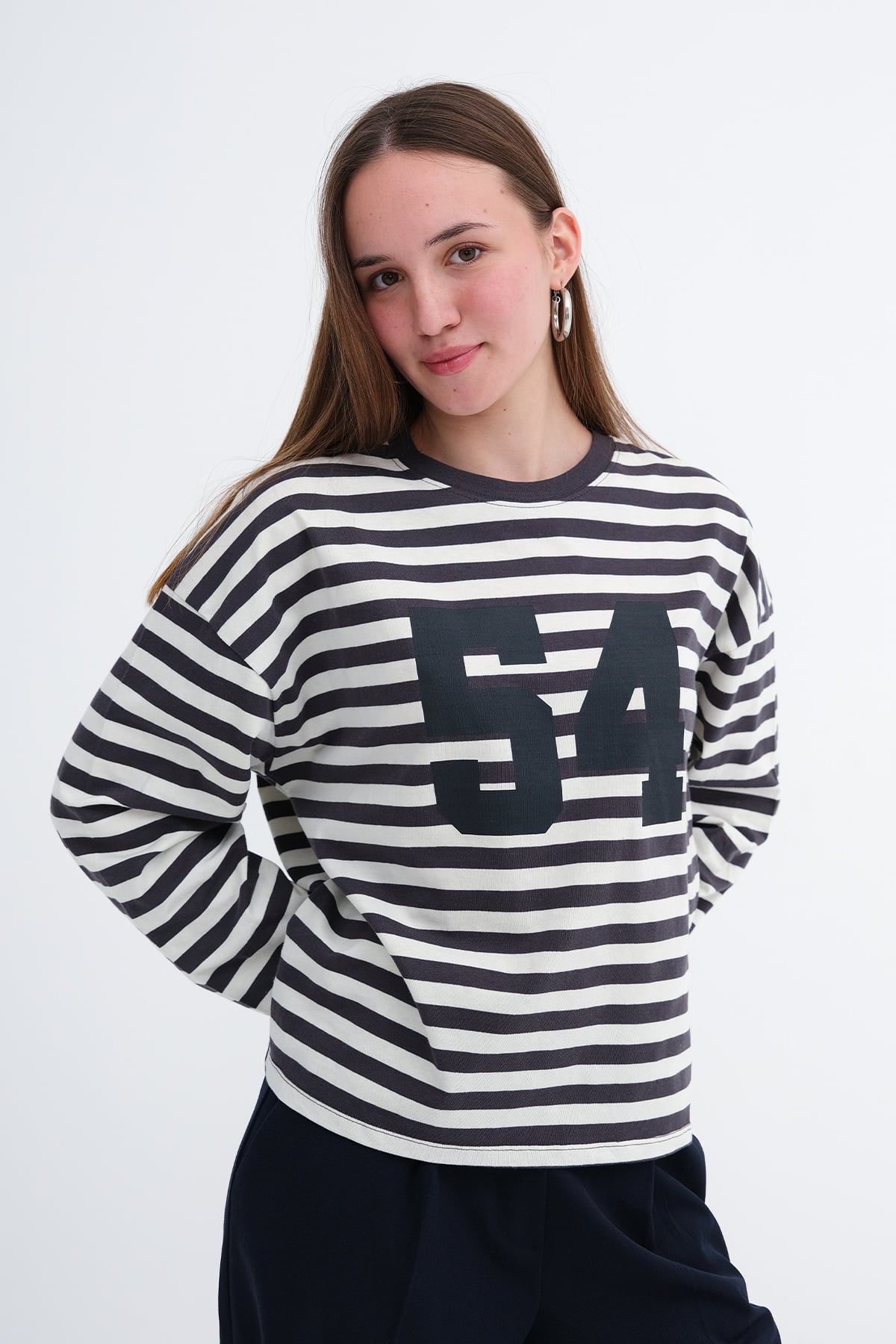 Charcoal---Ecru_Striped-Long-Sleeve-T-shirt-addax
