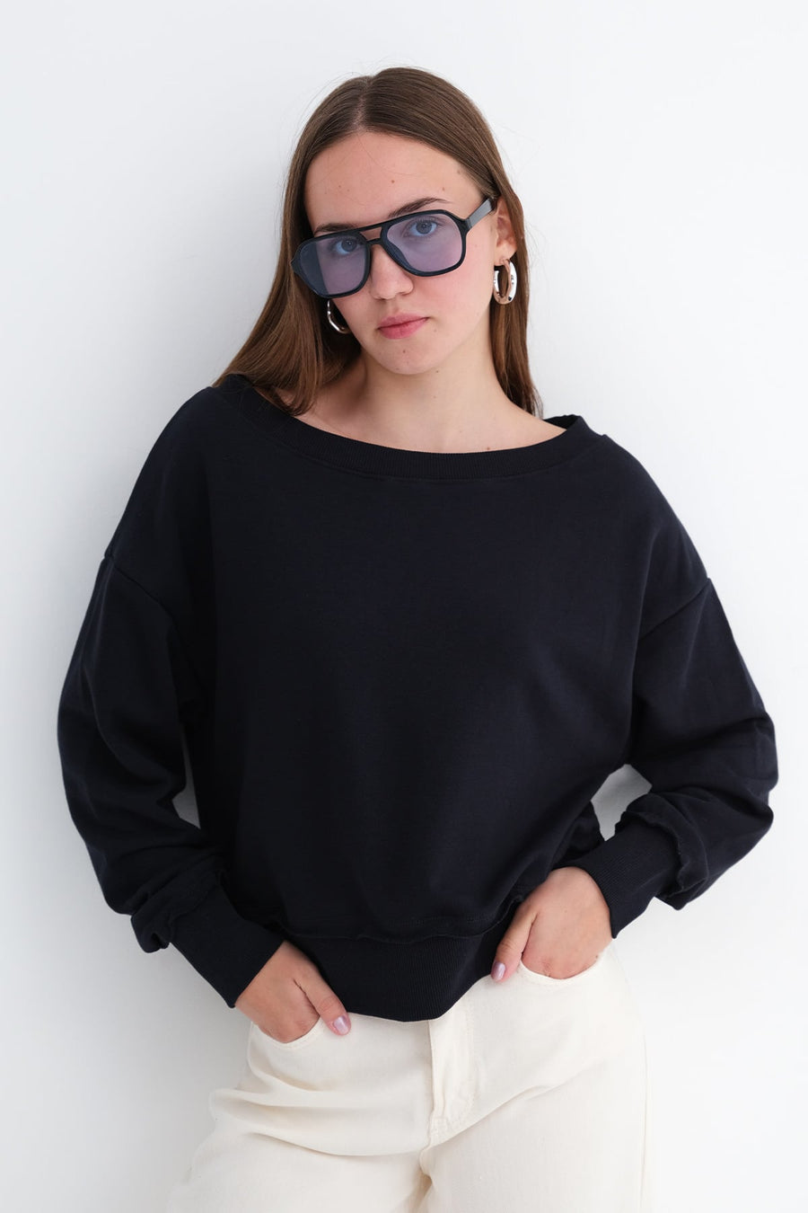 Dark-Night-Blue_Boat-Neck-Sweatshirt-addax