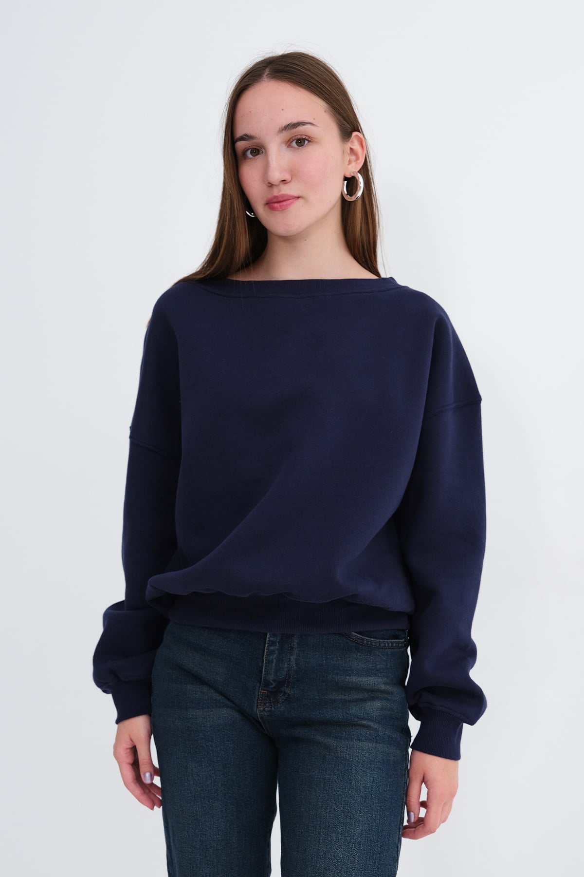 Dark-Night-Blue_Boat-Neck-Brushed-Sweatshirt-addax