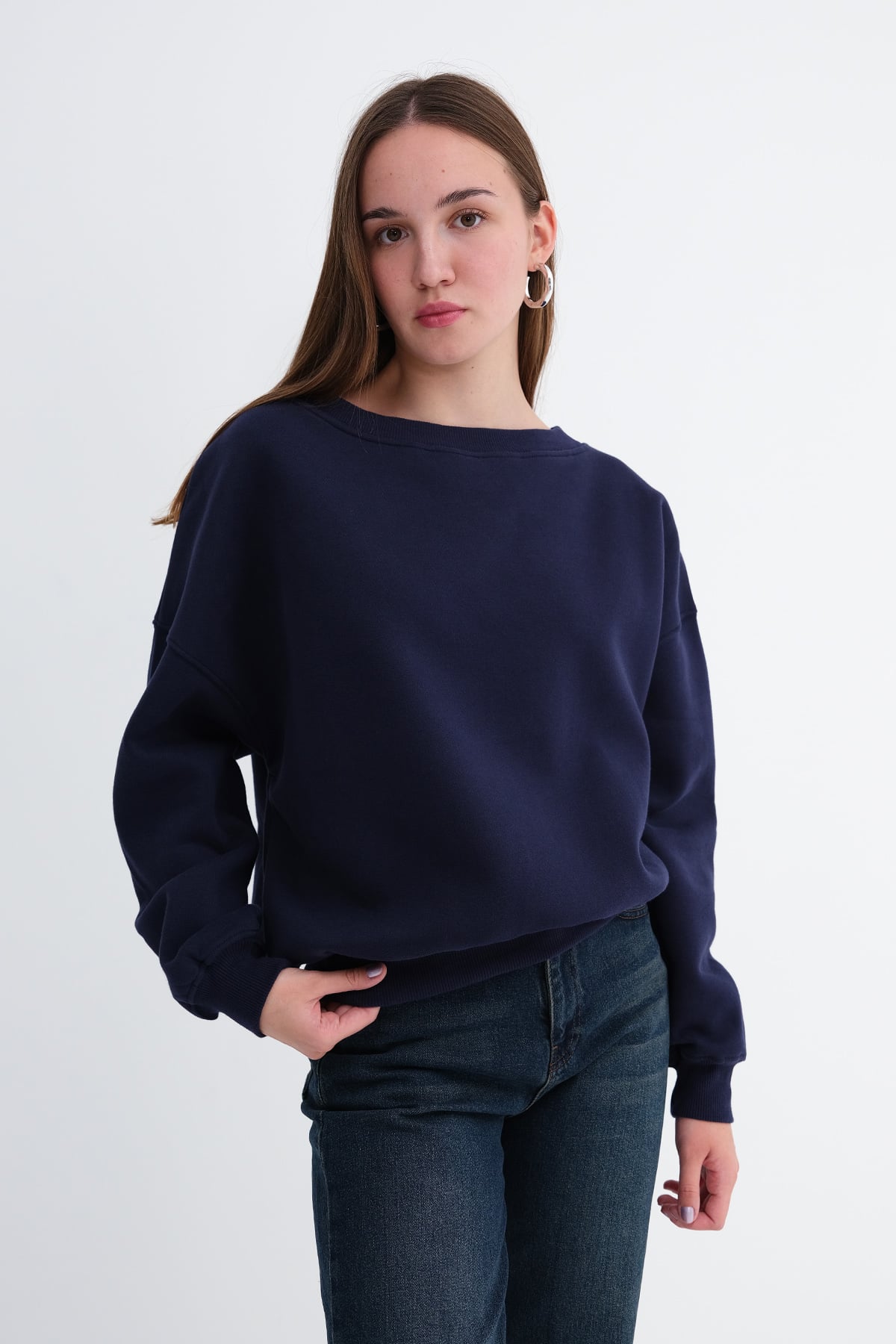 Dark-Night-Blue_Boat-Neck-Brushed-Sweatshirt-addax