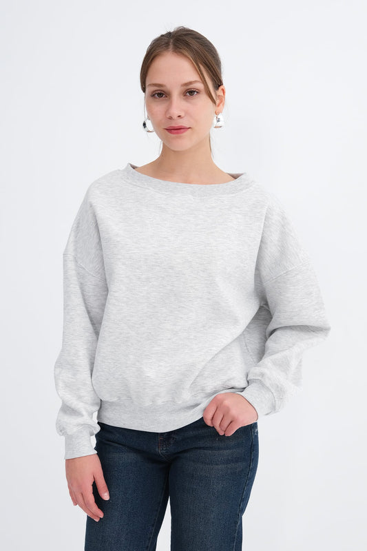 Snow-Melange_Boat-Neck-Brushed-Sweatshirt-addax