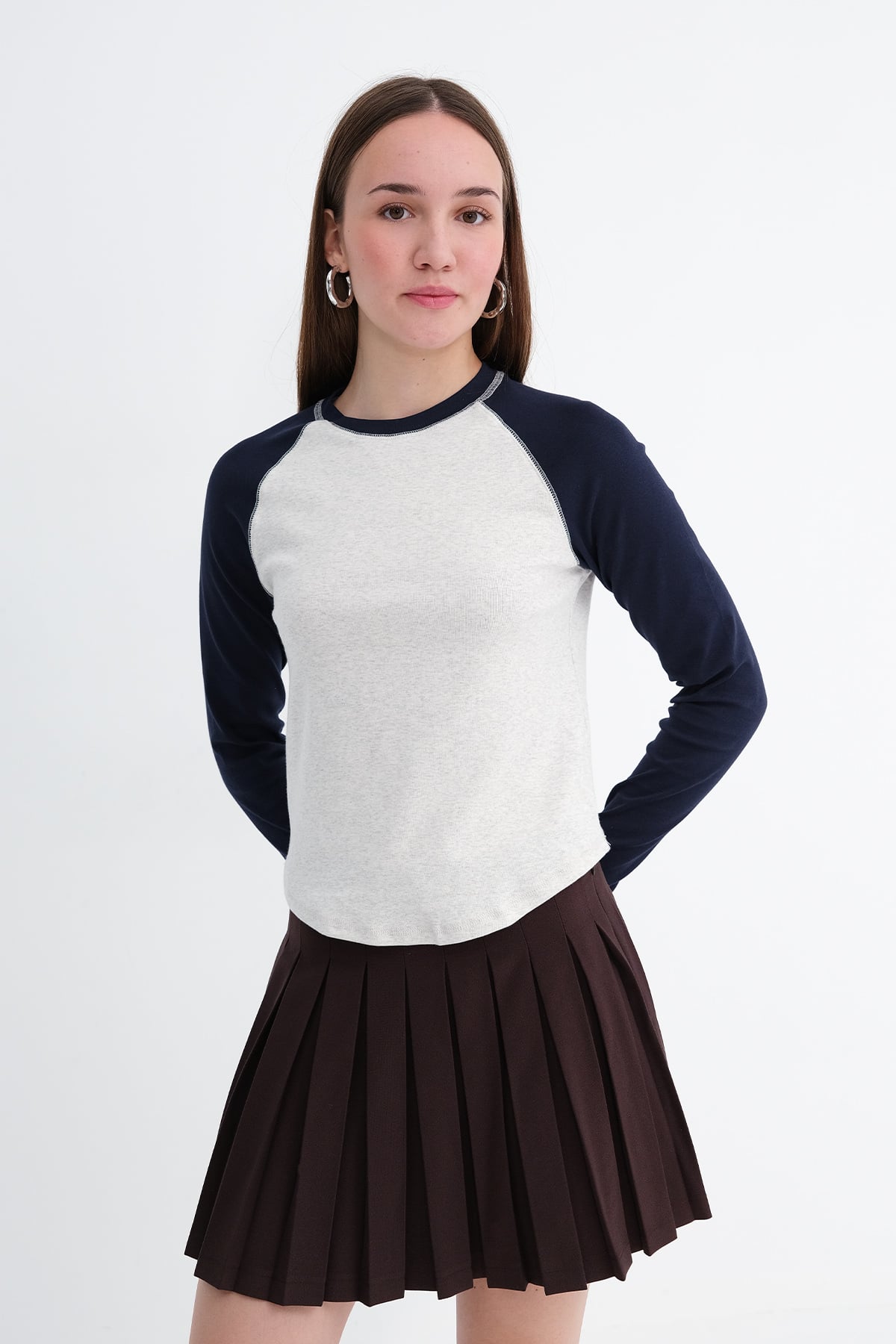 Snow-navy-blue_Crew-Neck-Long-Sleeve-T-Shirt-addax