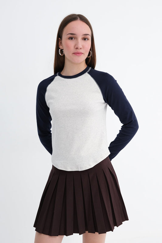 Snow-navy-blue_Crew-Neck-Long-Sleeve-T-Shirt-addax