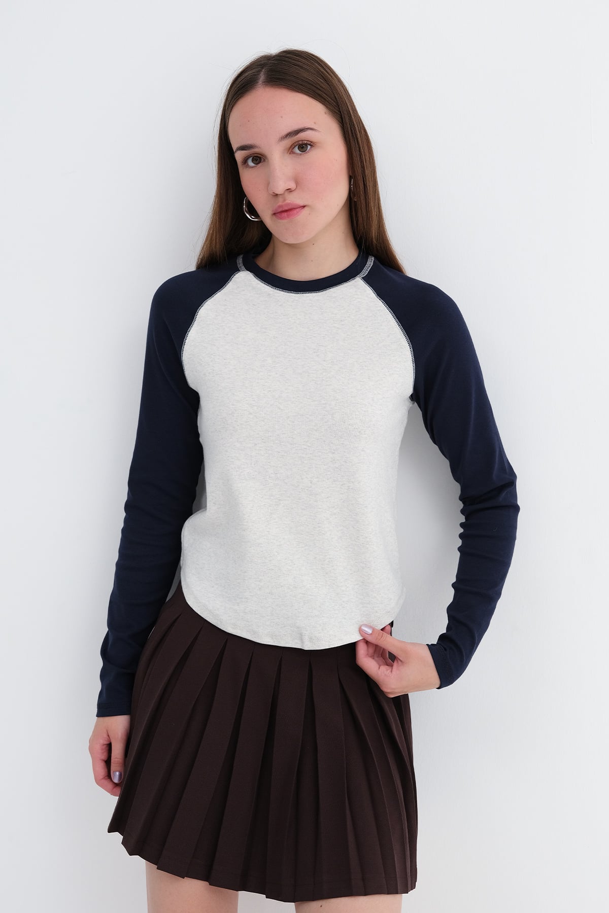 Snow-navy-blue_Crew-Neck-Long-Sleeve-T-Shirt-addax