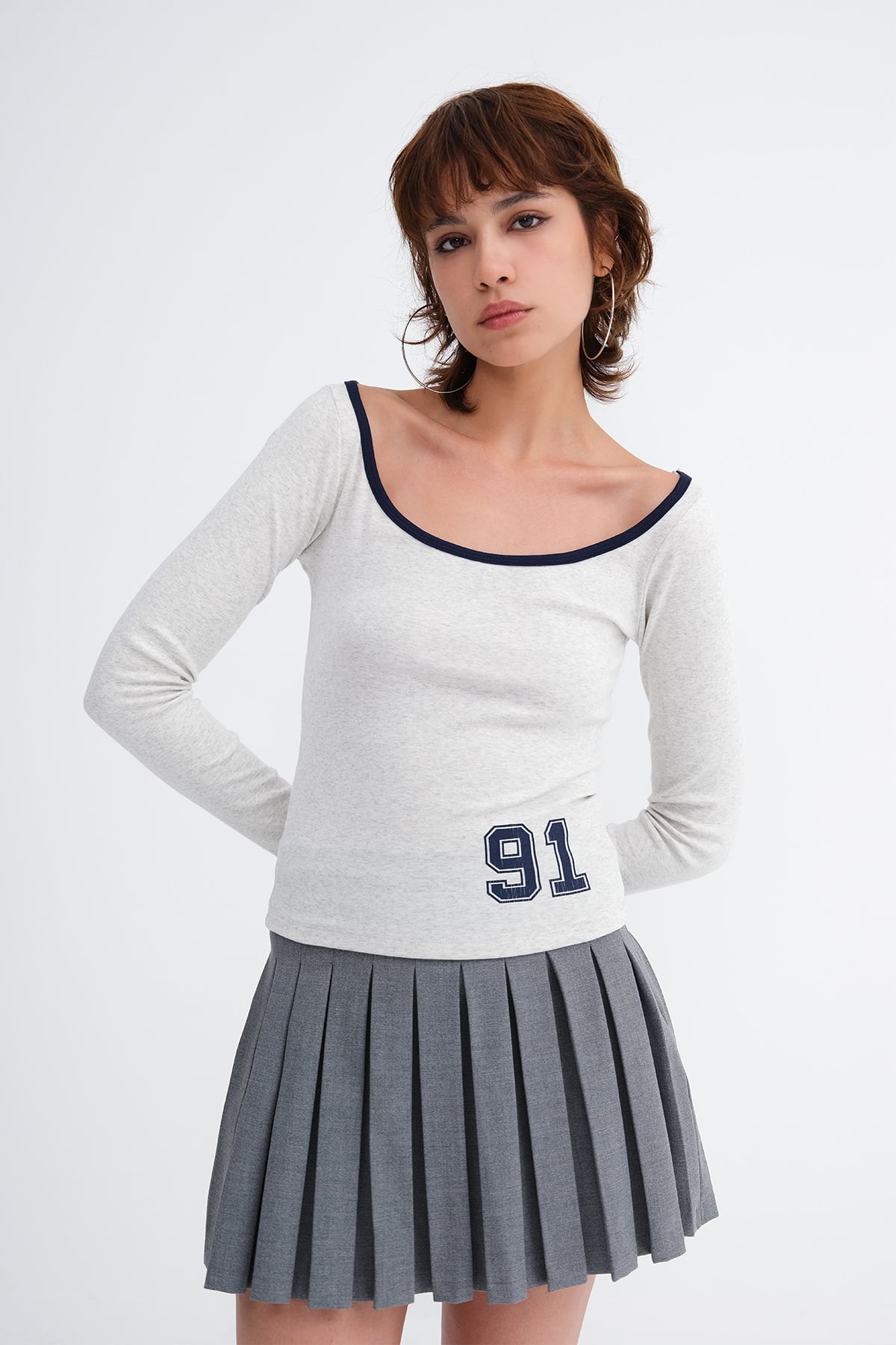 Printed Long Sleeve Blouse