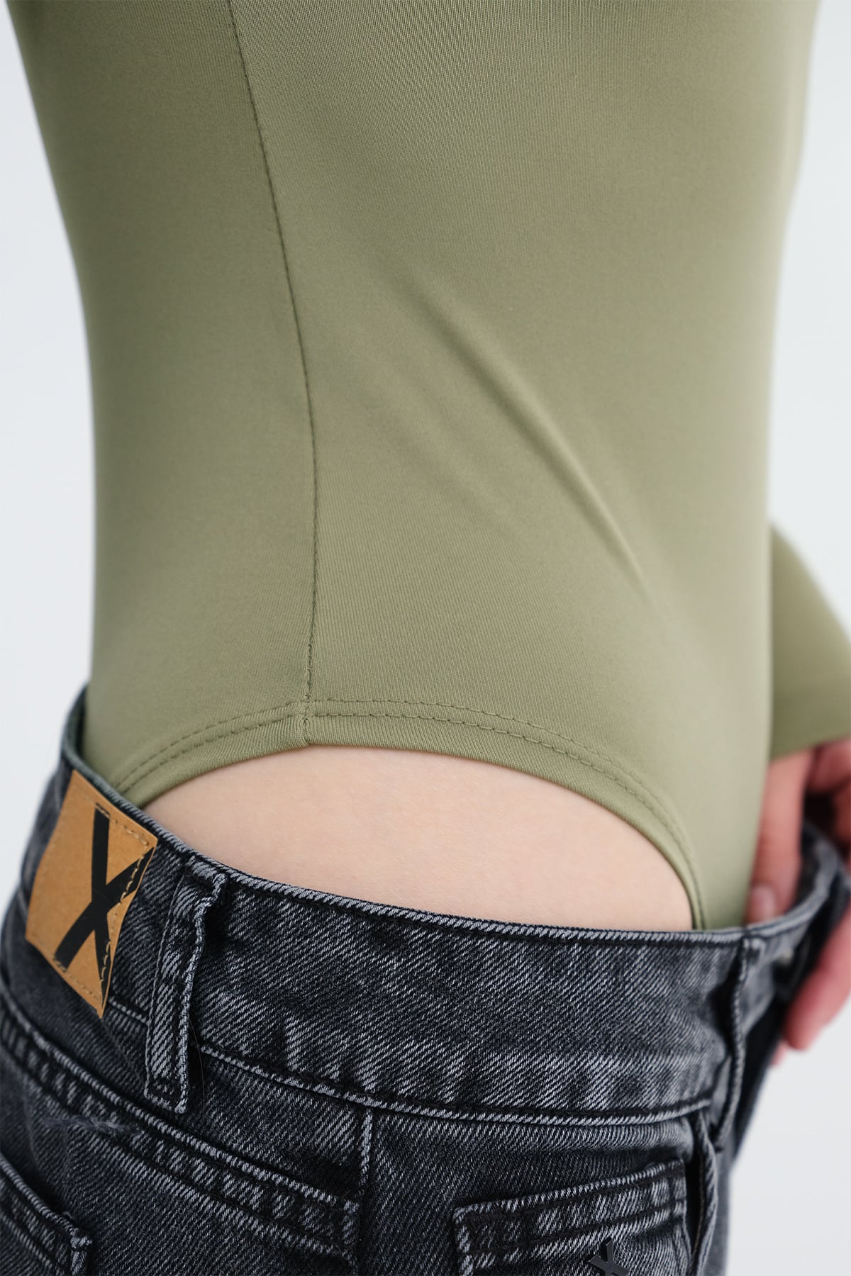 Khaki_Crew-Neck-Bodysuit-addax