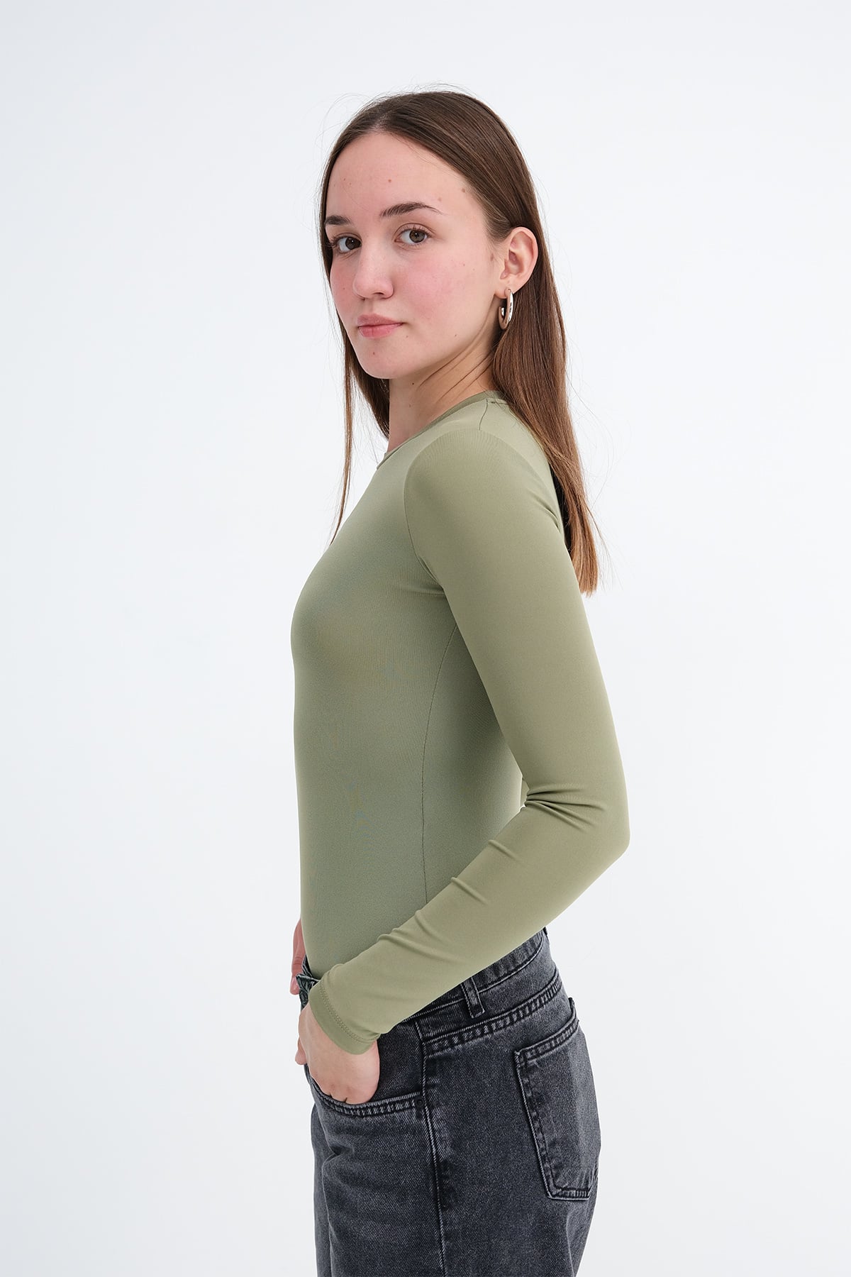 Khaki_Crew-Neck-Bodysuit-addax