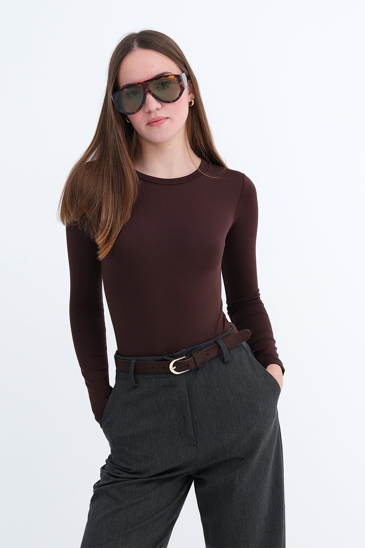 Brown_Crew-Neck-Bodysuit-addax