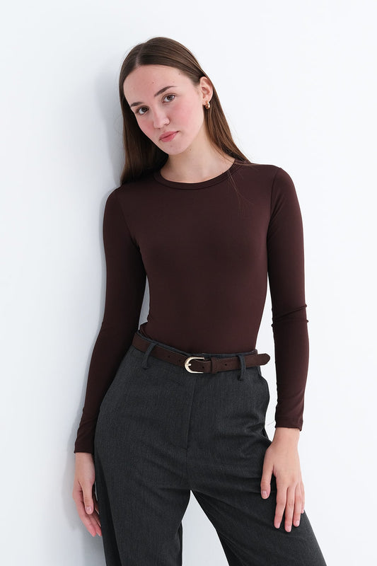 Brown_Crew-Neck-Bodysuit-addax