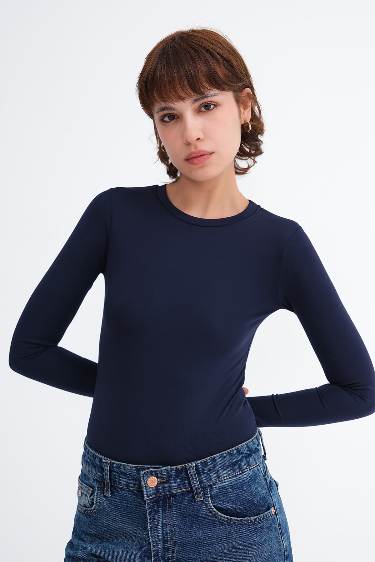 Dark-Night-Blue_Crew-Neck-Bodysuit-addax