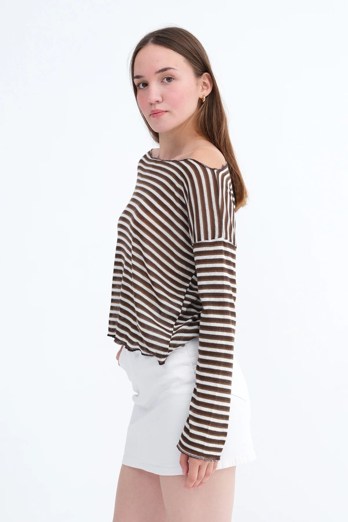 Brown_Striped-Blouse-addax