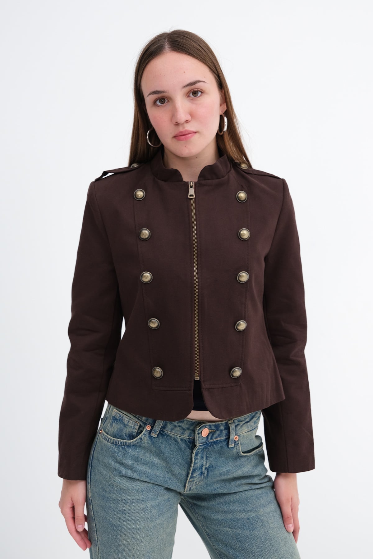 Brown_Padded-Shoulder-Buttoned-Jacket-addax