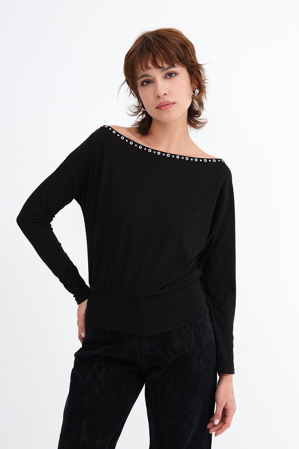 Black_Studded-Detail-Blouse-addax