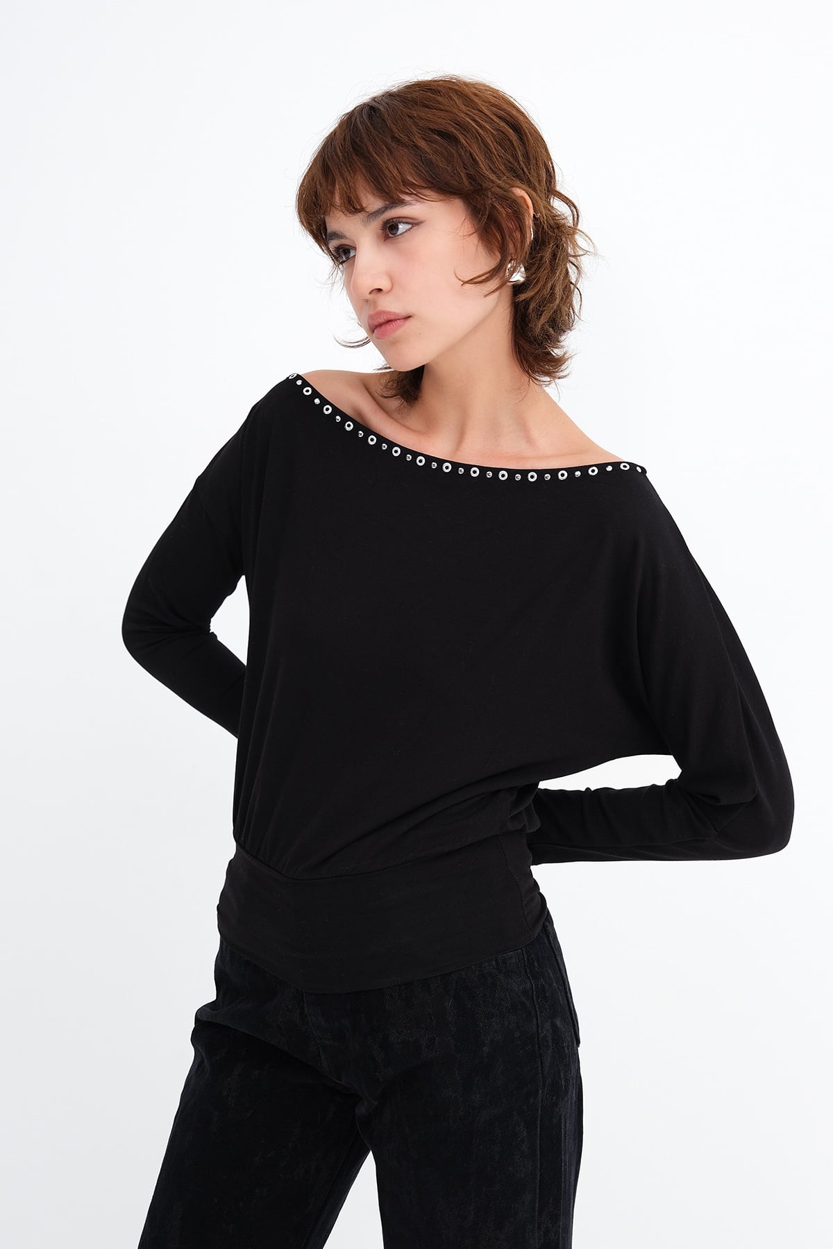 Black_Studded-Detail-Blouse-addax
