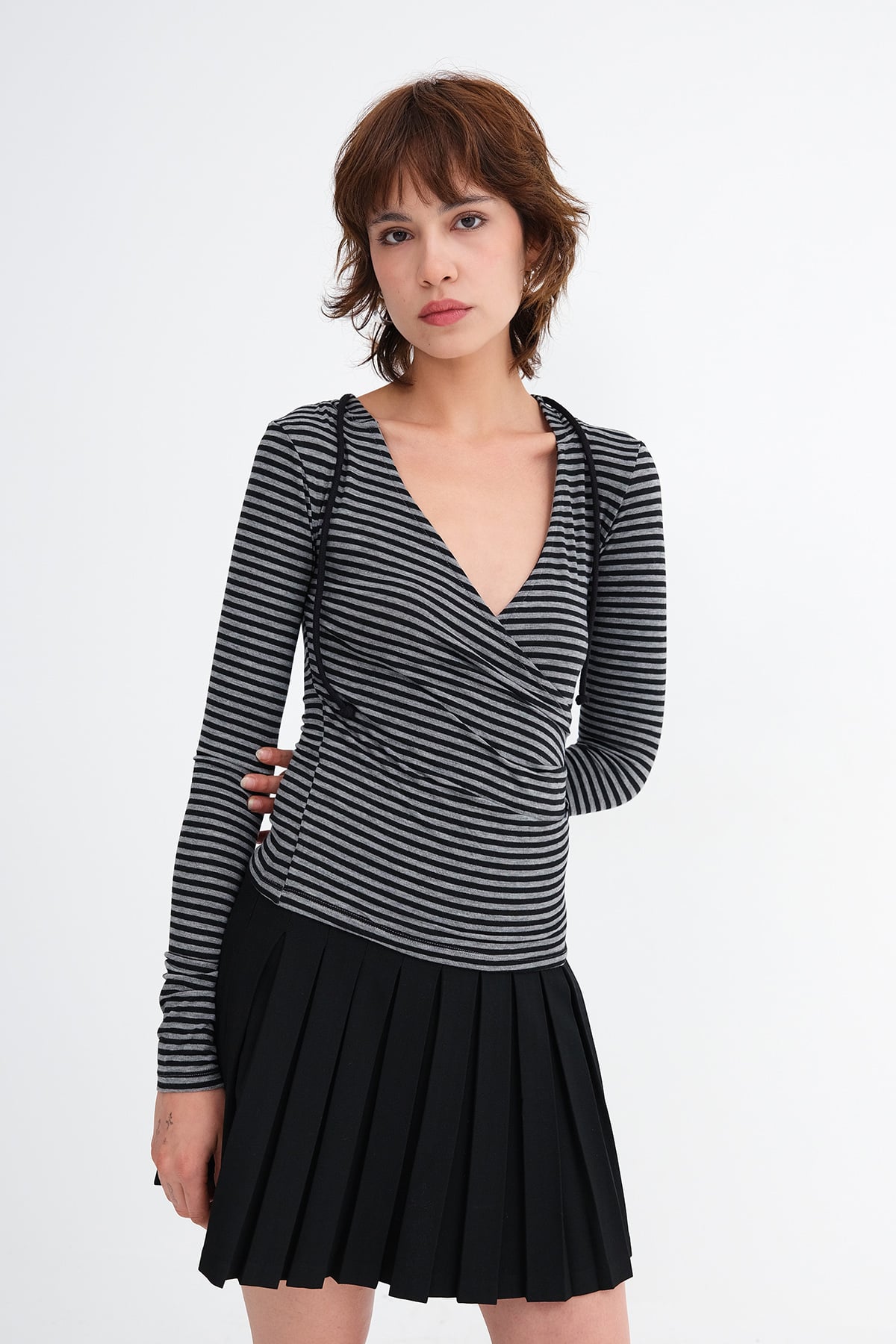 Charcoal---Grey_Hooded-Wrap-Neck-Blouse-addax
