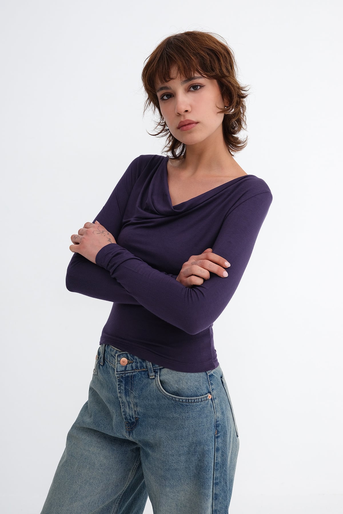 Purple_Kayık-Yaka-Bluz-B07039-addax