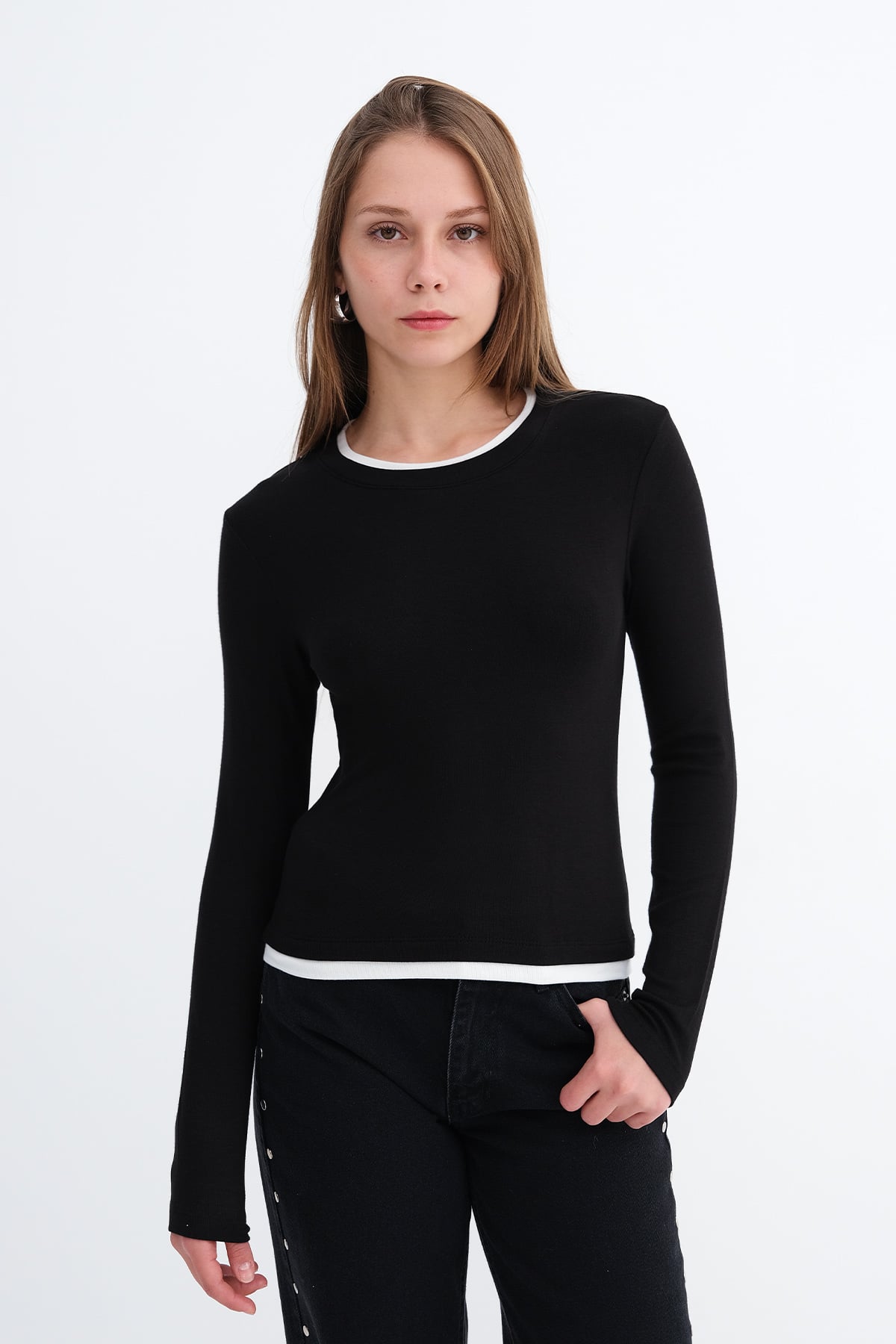 Contrast Trim Blouse