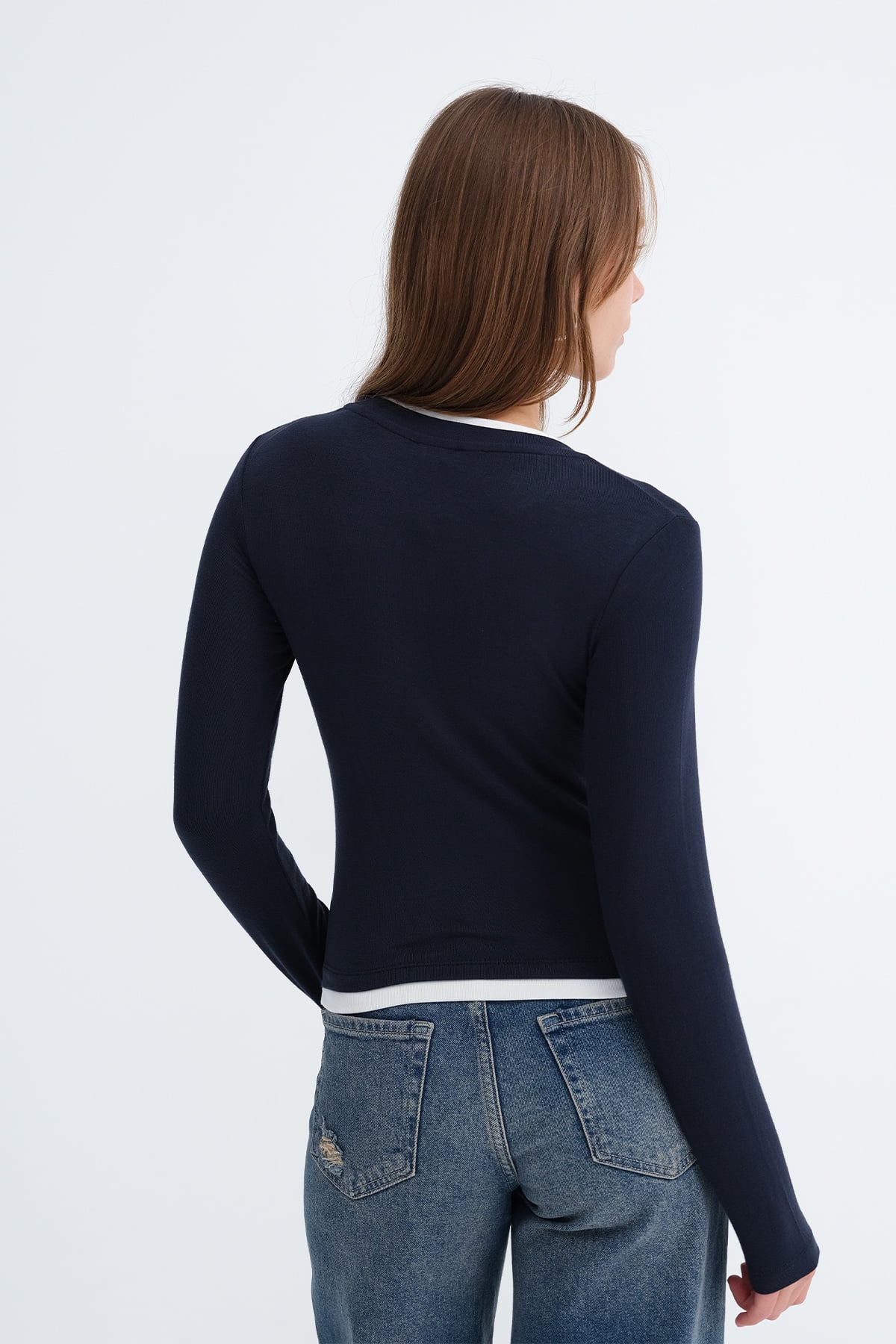 Dark-Night-Blue_Contrast-Trim-Blouse-addax