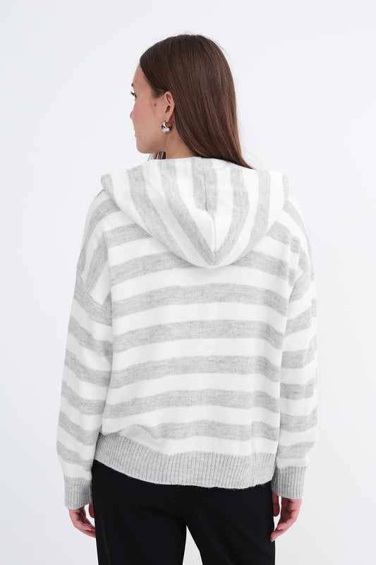 Snow-Melange-Ecru_Striped-Knit-Cardigan-addax