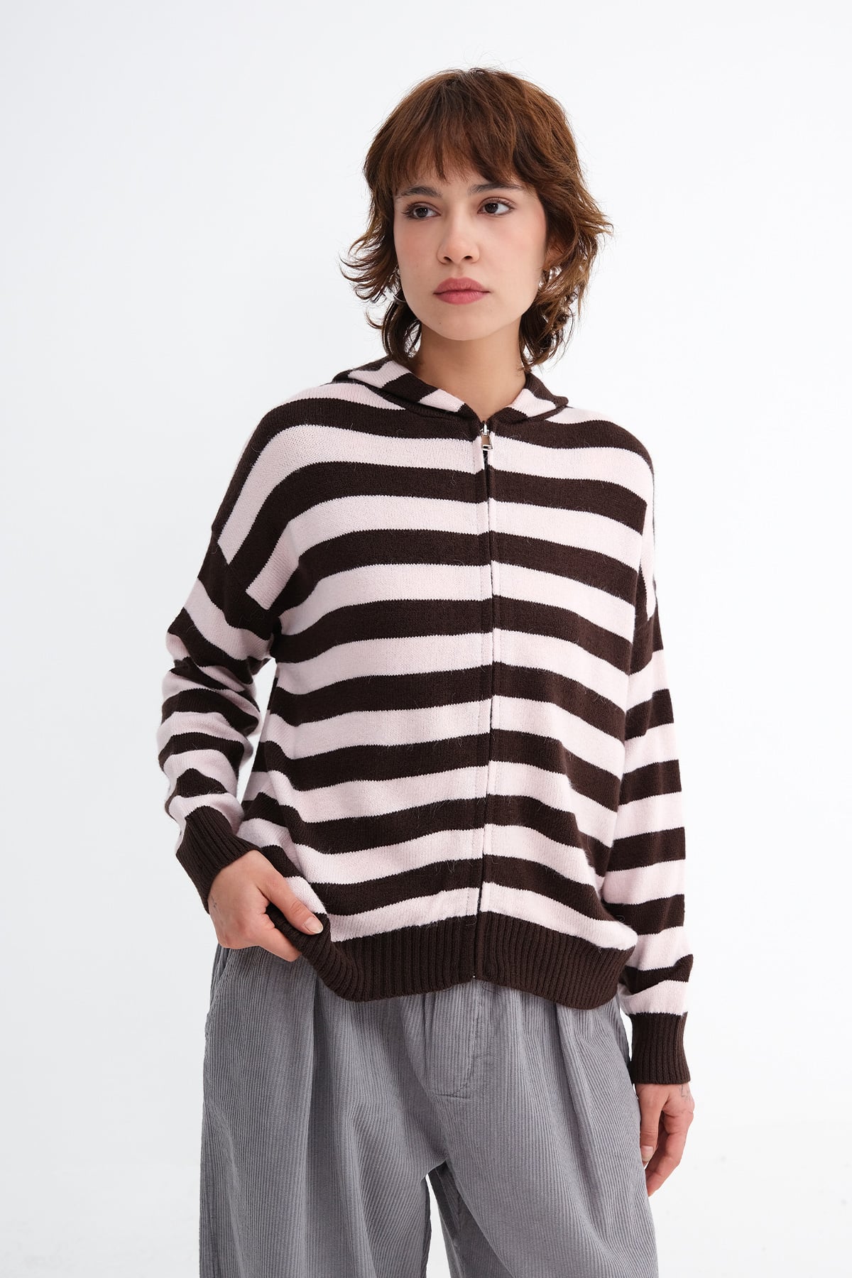 Brown-Lotus_Striped-Knit-Cardigan-addax