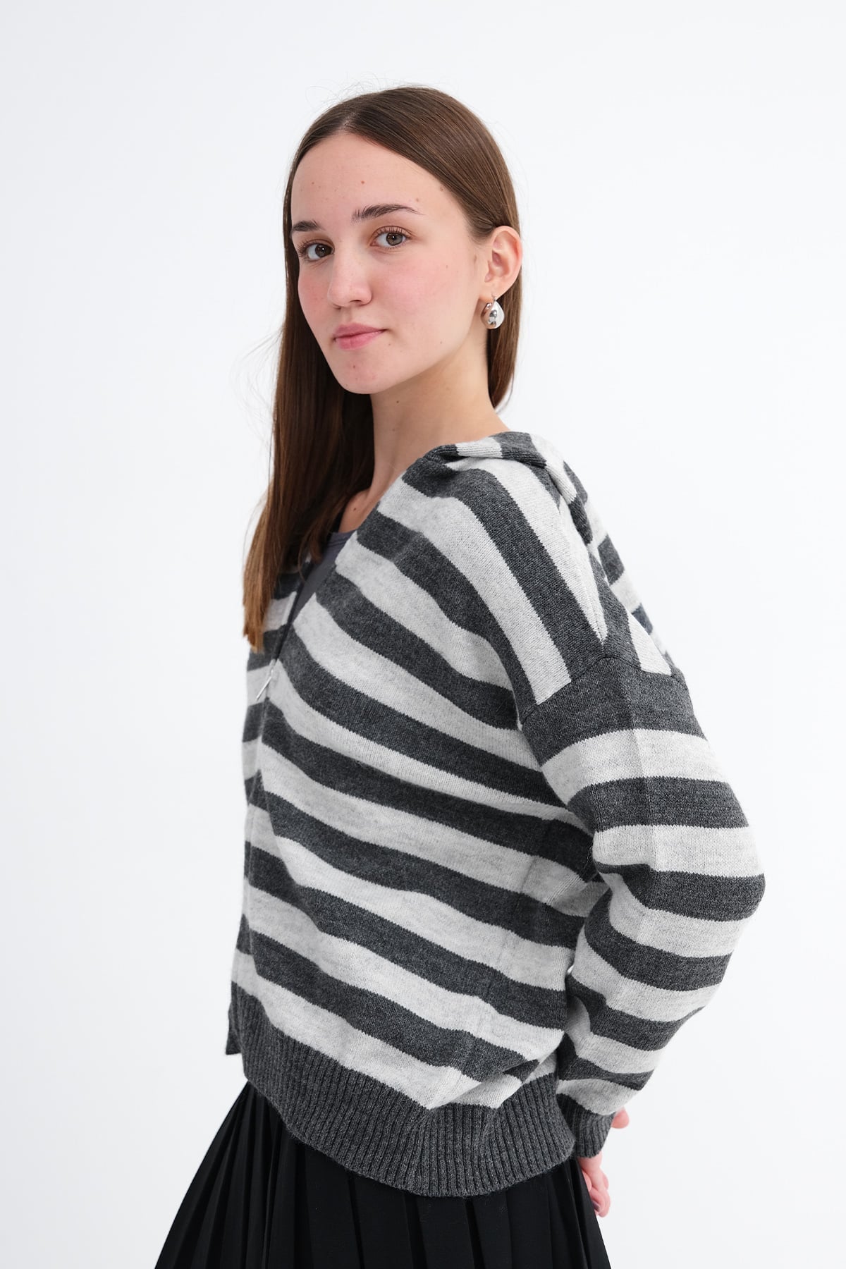 Charcoal---Grey_Striped-Knit-Cardigan-addax