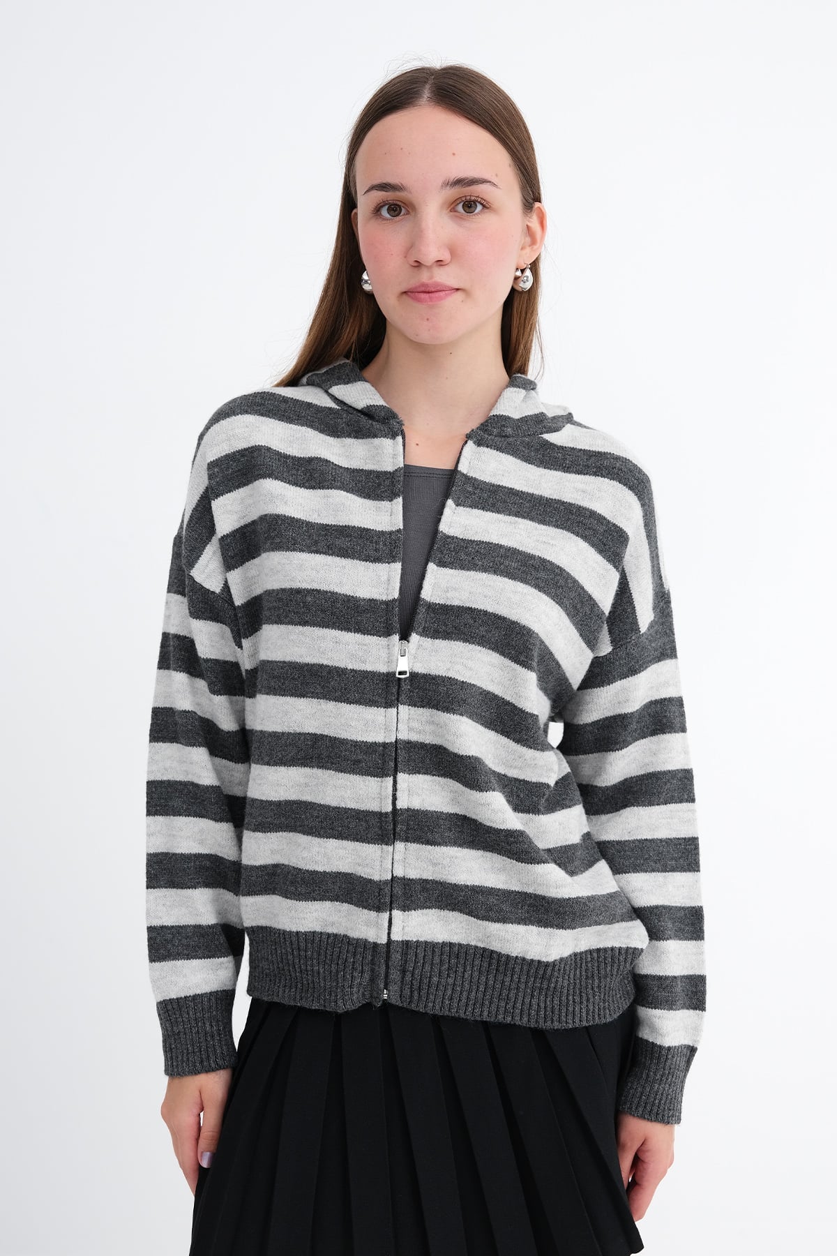 Charcoal---Grey_Striped-Knit-Cardigan-addax