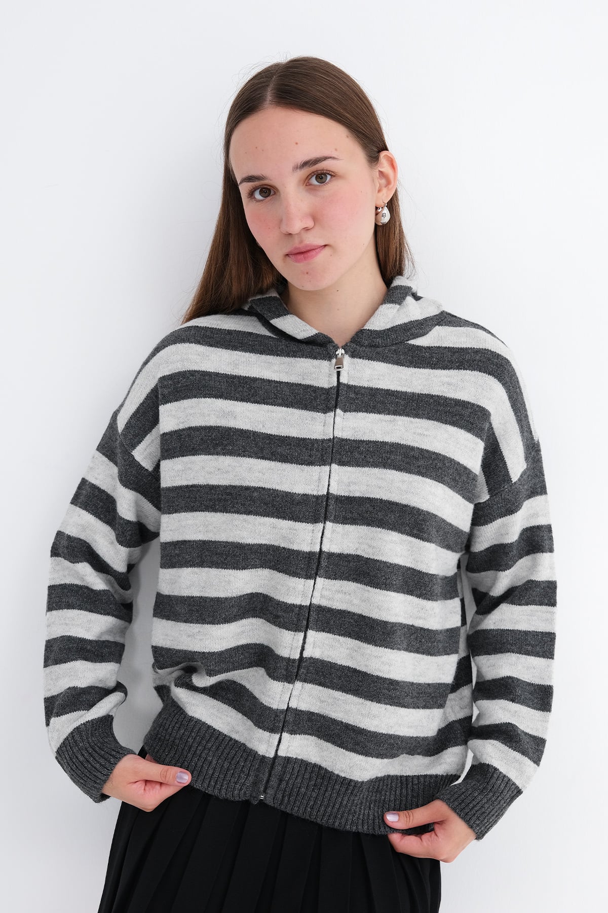 Charcoal---Grey_Striped-Knit-Cardigan-addax