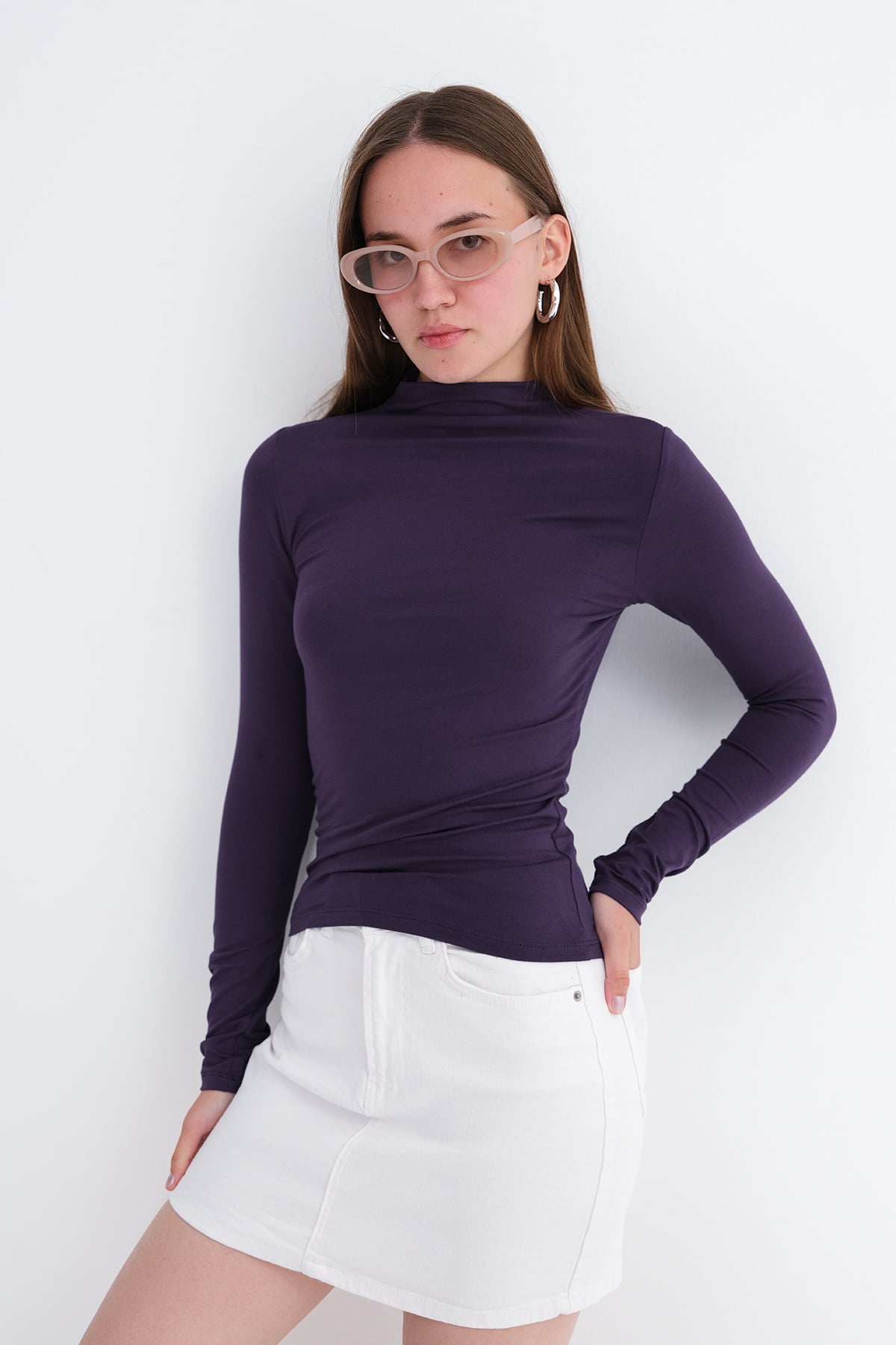 Purple_Basic-High-Neck-Blouse-addax