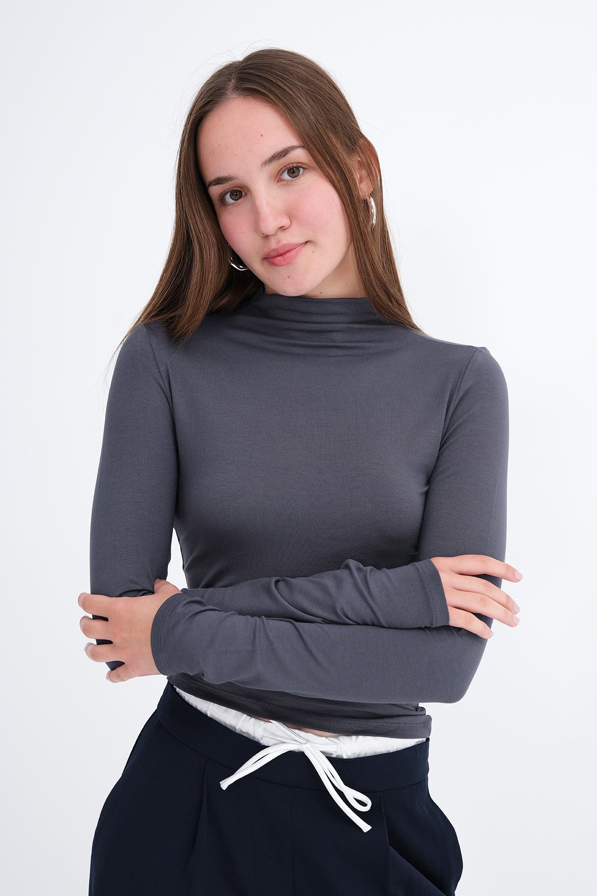 Charcoal_Basic-High-Neck-Blouse-addax