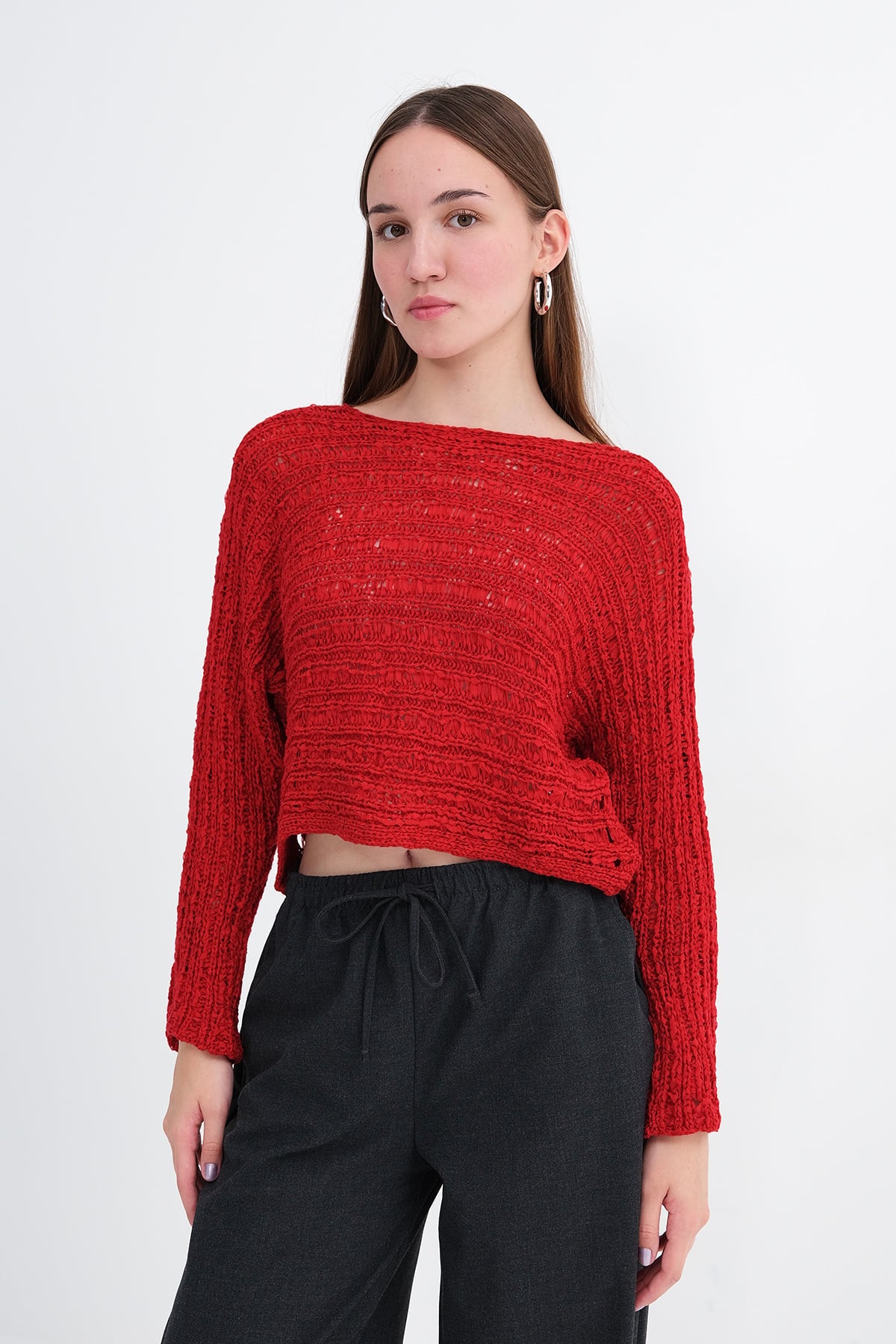Red_Crew-Neck-Openwork-Knit-Top-addax
