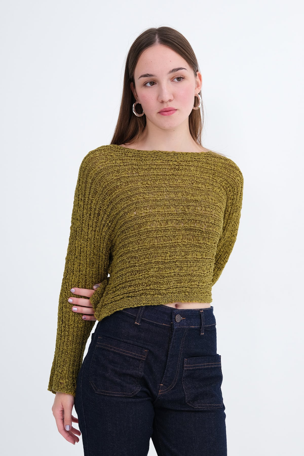 Olive_Crew-Neck-Openwork-Knit-Top-addax