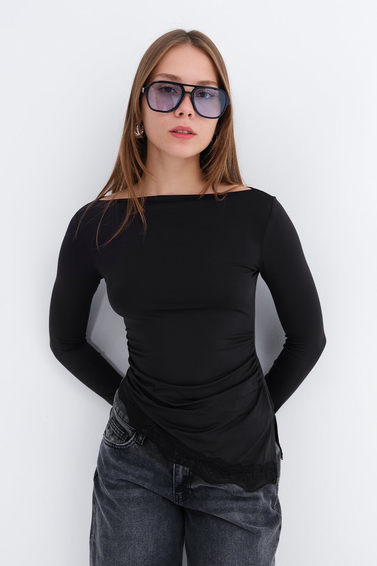 Black_Asymmetric-Cut-Blouse-addax