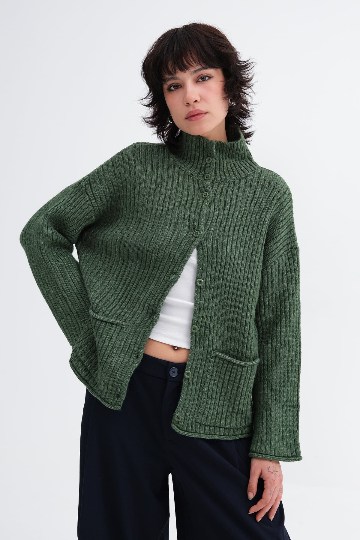 Green_Button-Up-Knit-Cardigan-addax