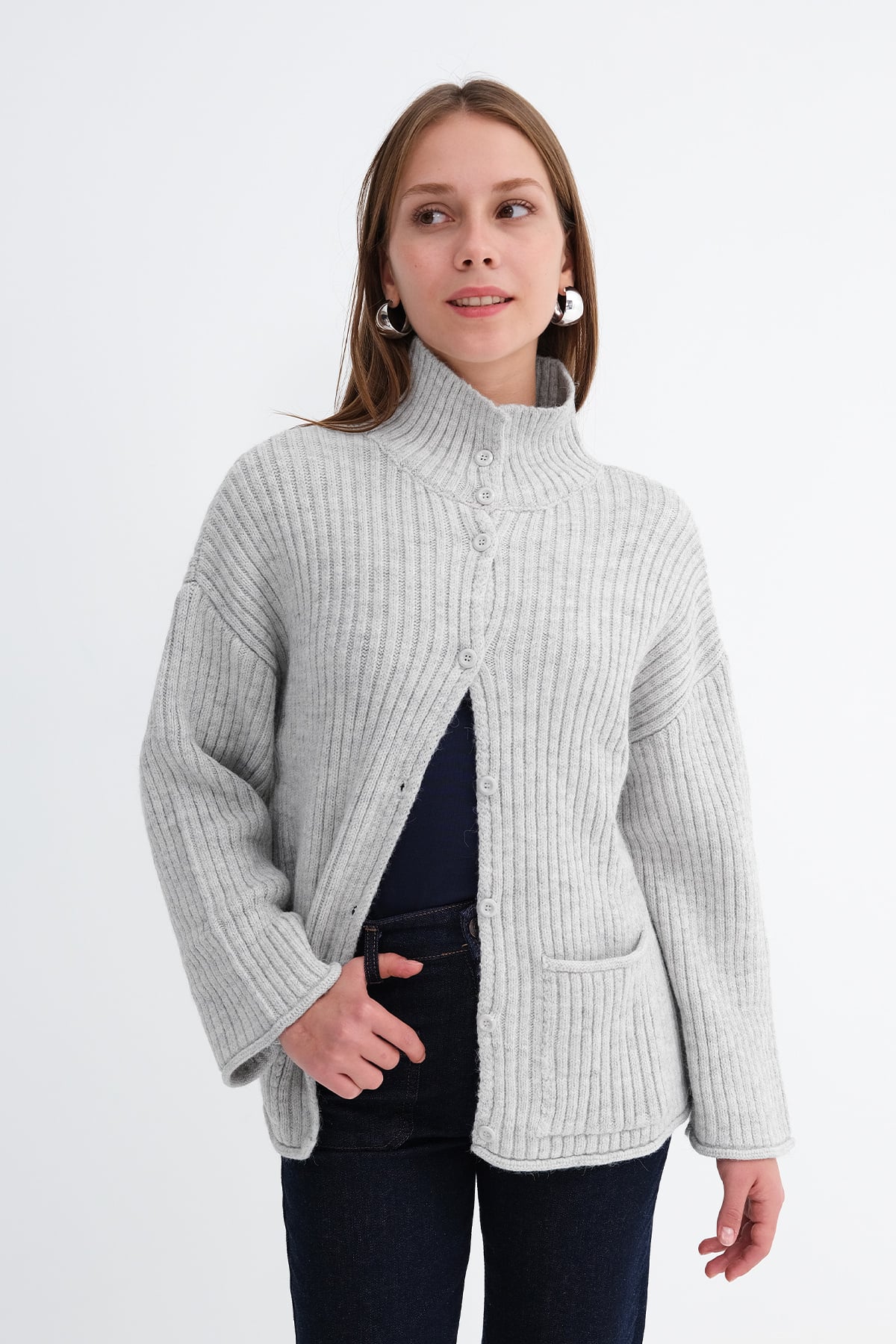 Snow-Melange_Button-Up-Knit-Cardigan-addax