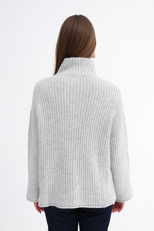 Snow-Melange_Button-Up-Knit-Cardigan-addax