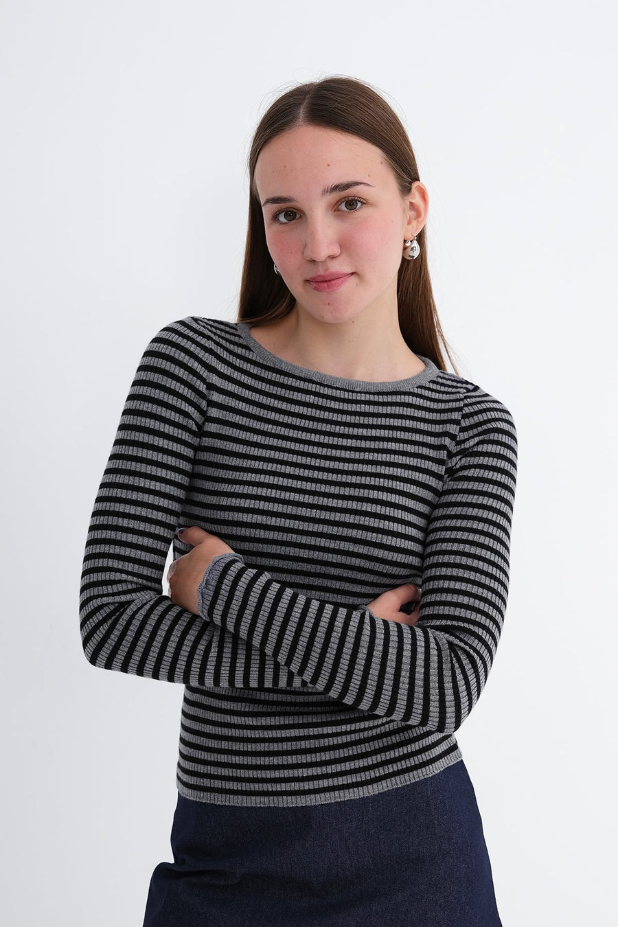 Charcoal---Black_Striped-Knit-Sweater-addax